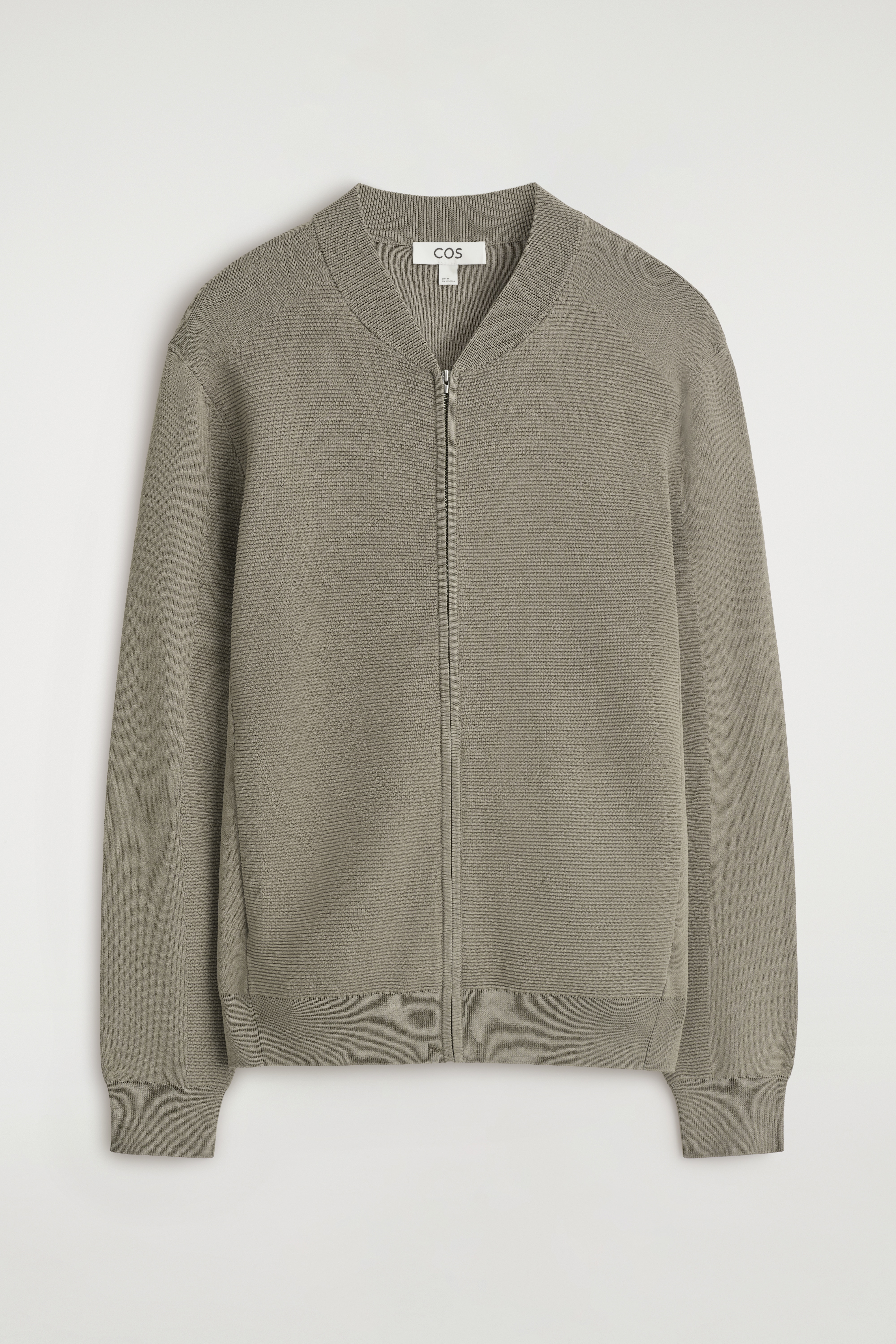 TEXTURED KNITTED BOMBER JACKET - Paddenstoel/MARINEBLAUW