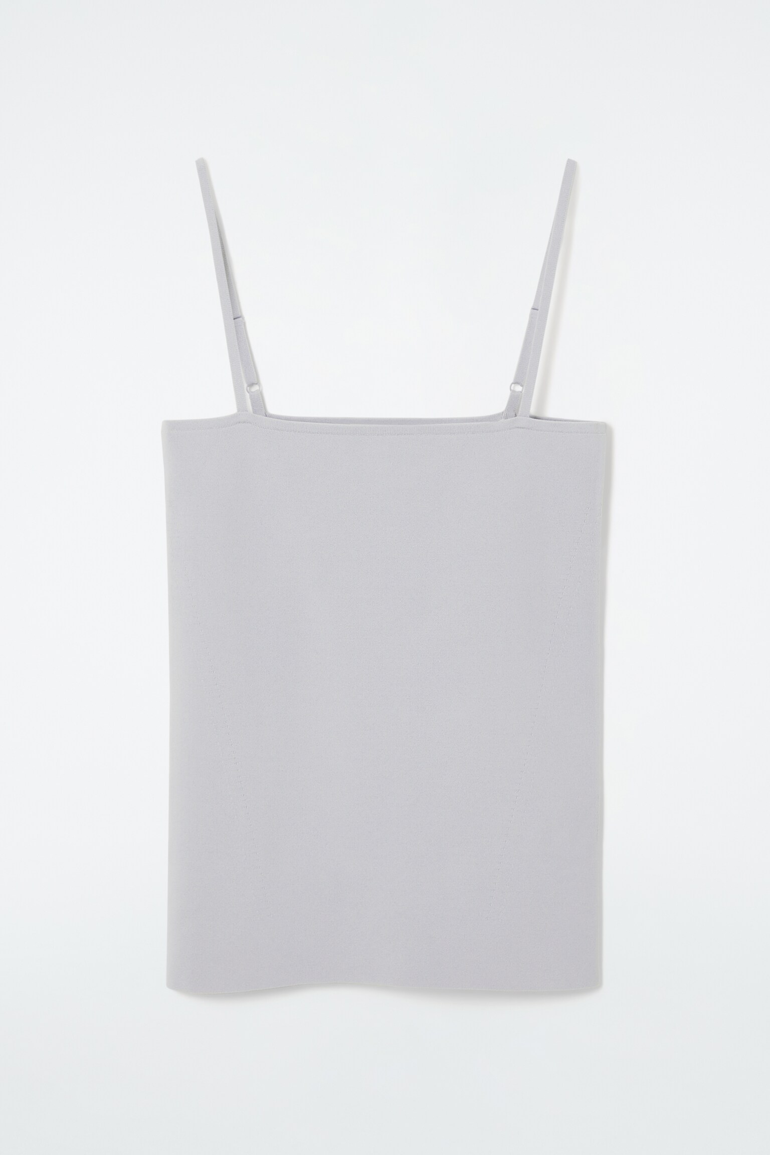 BUSTIER À BRETELLES MAILLE CÔTELÉE - BLEU CIEL/ROUGE