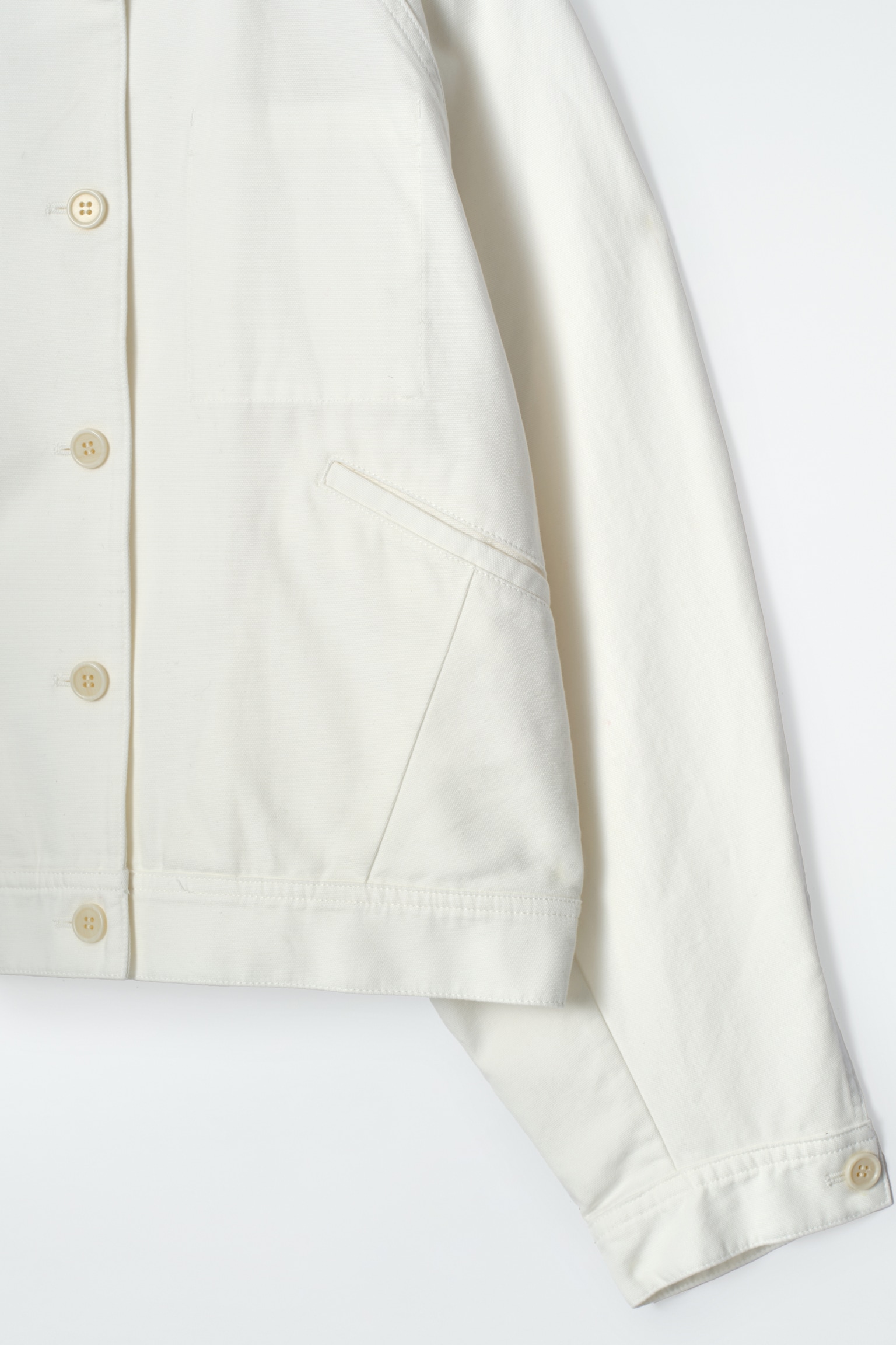 OVERSIZED COTTON BOMBER JACKET - WHITE - 6