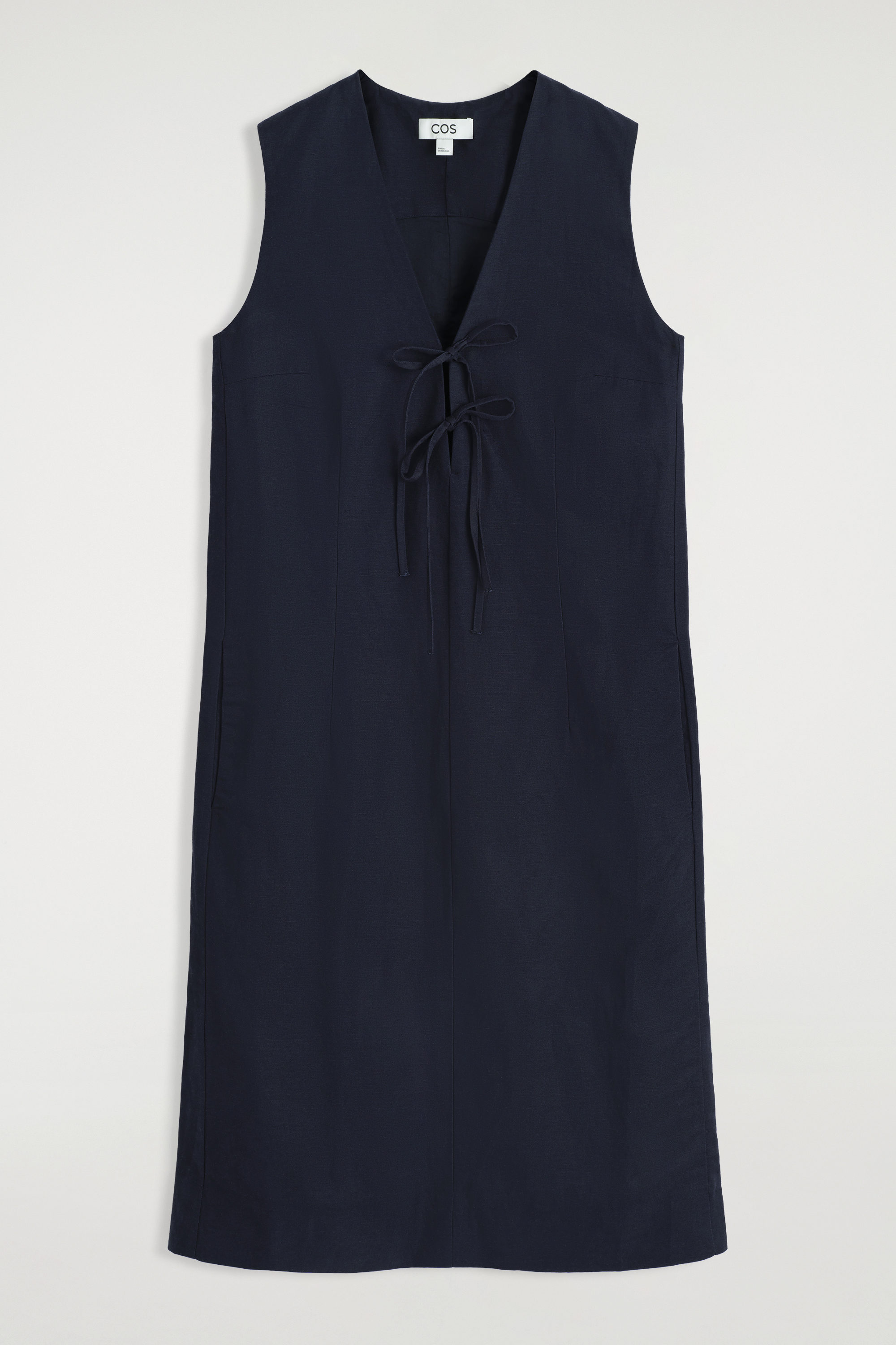 ワンピース COS TWIST-DETAIL MINI DRESS TWIST-DETAIL LINEN MINI DRESS - BLACK | COS