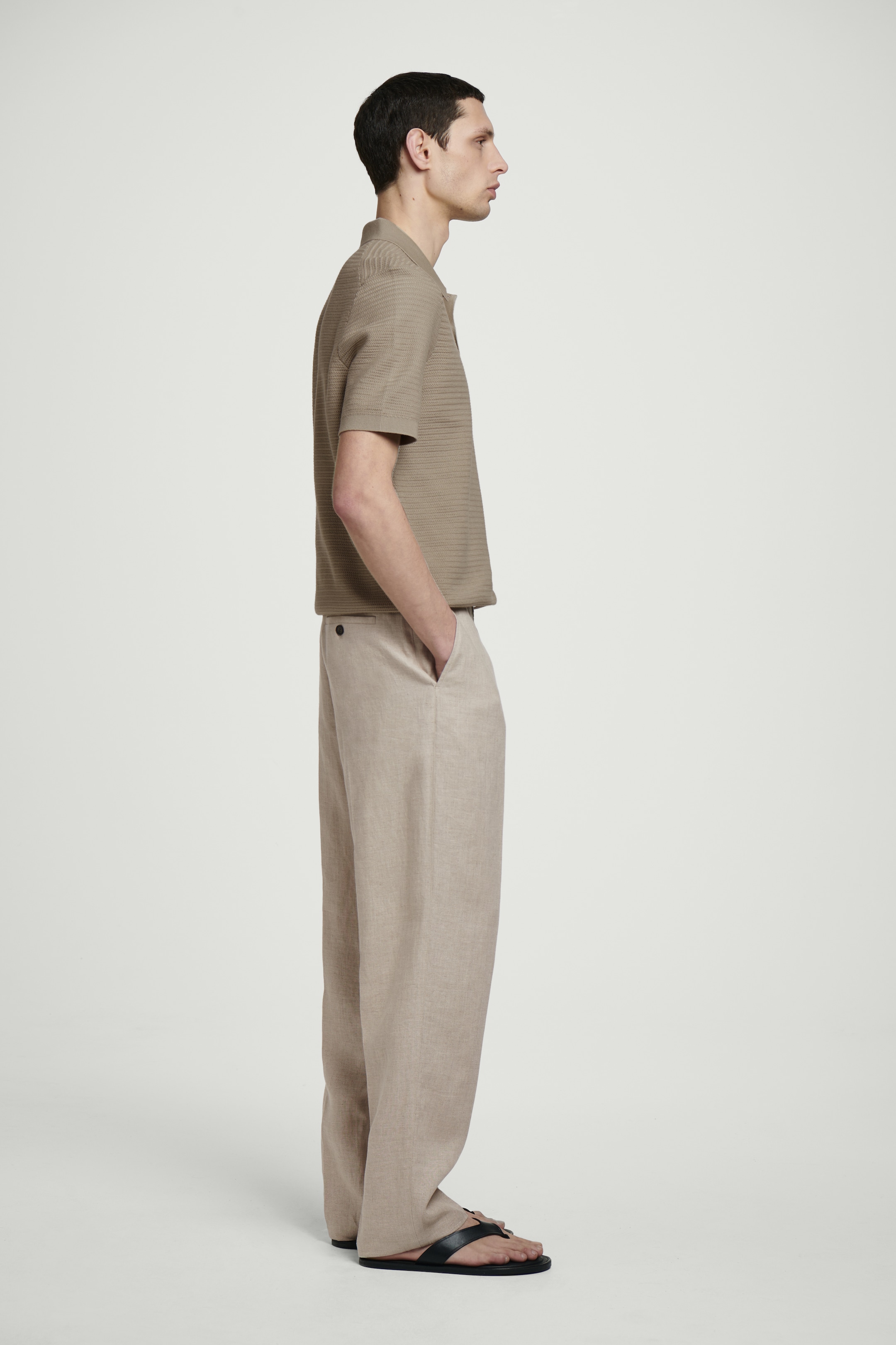 View larger image: TEXTURED KNITTED COTTON POLO SHIRT - MOLE - Men | H&M GB 2