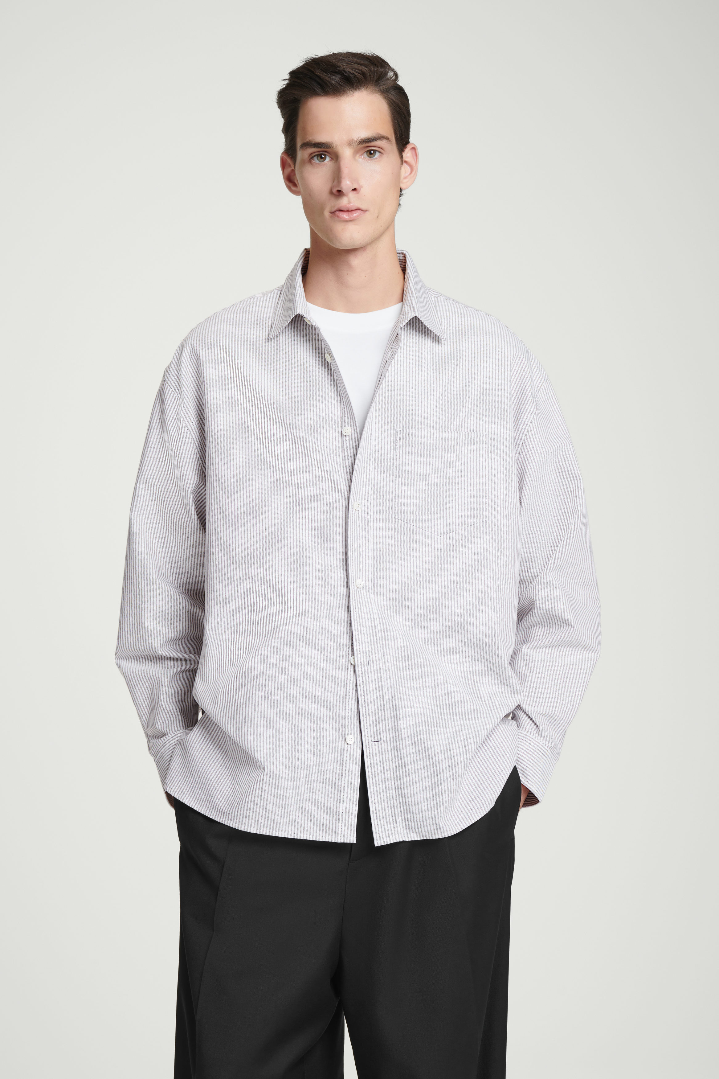 Tシャツ・カットソー FEDELI Brown Oxford Shirt beige-wrinkle-free-oxford_2023