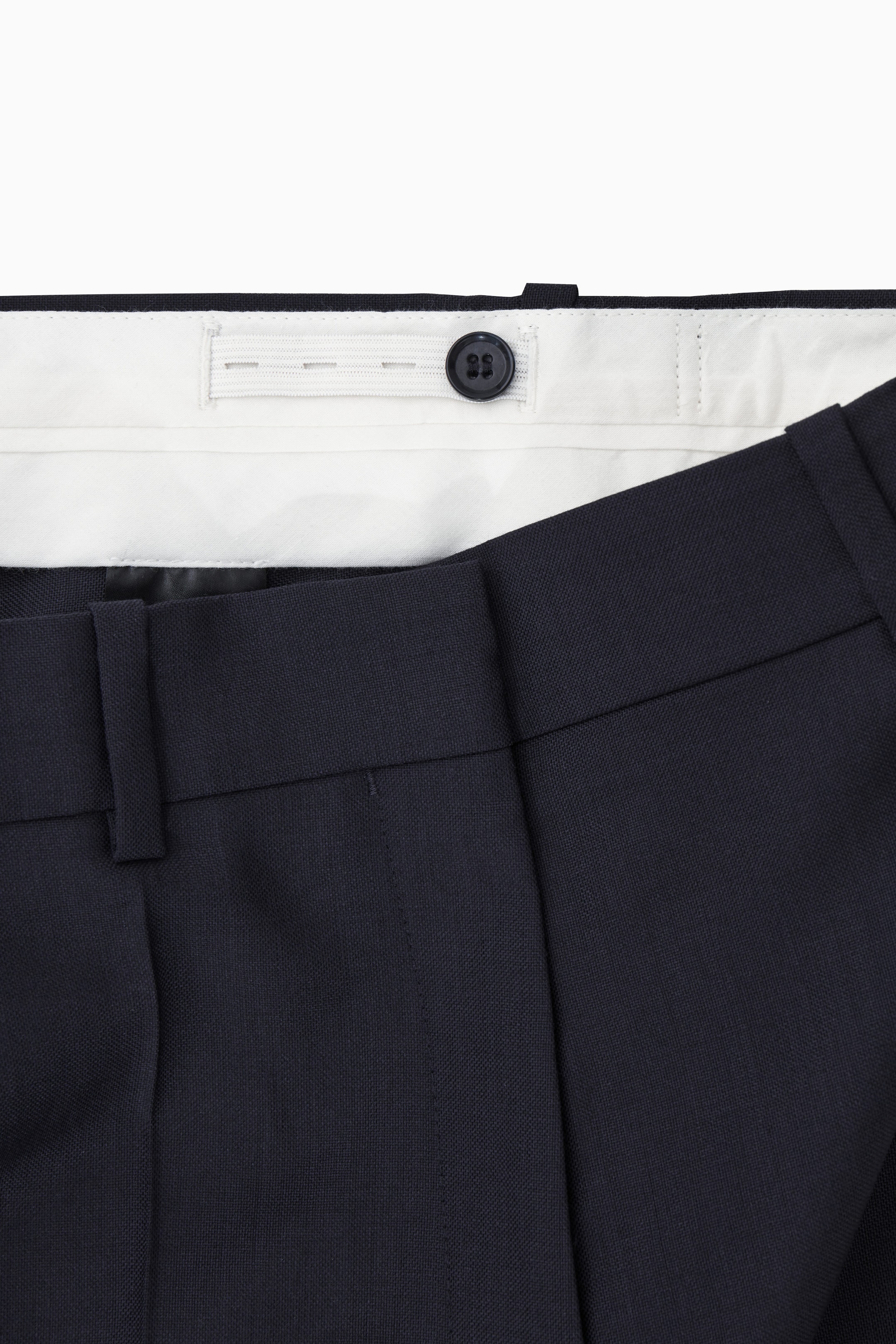 SLIM WOOL STRAIGHT-LEG TROUSERS