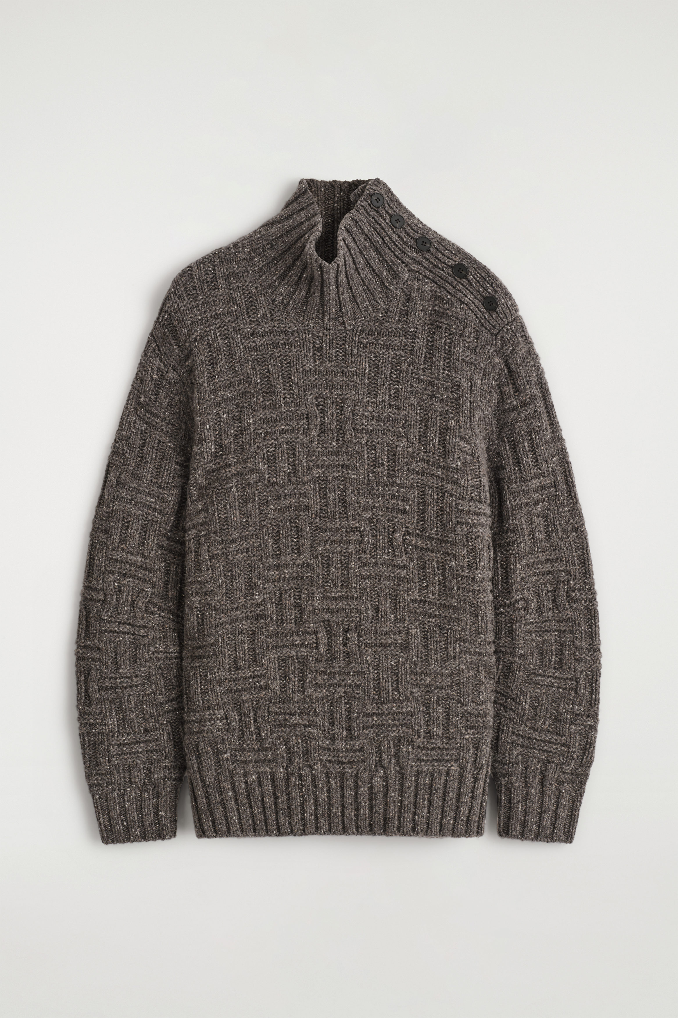 BASKETWEAVE WOOL SWEATER - STONE MÉLANGE | COS