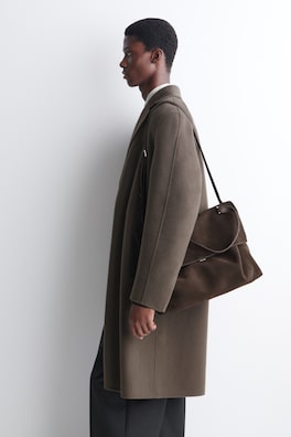 TRULLO OVERSIZED FLAP BAG - LEATHER — EBONY 4