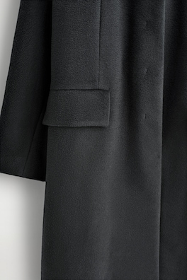 TAILORED WOOL-ZIBELINE LONG COAT — STEEL 1