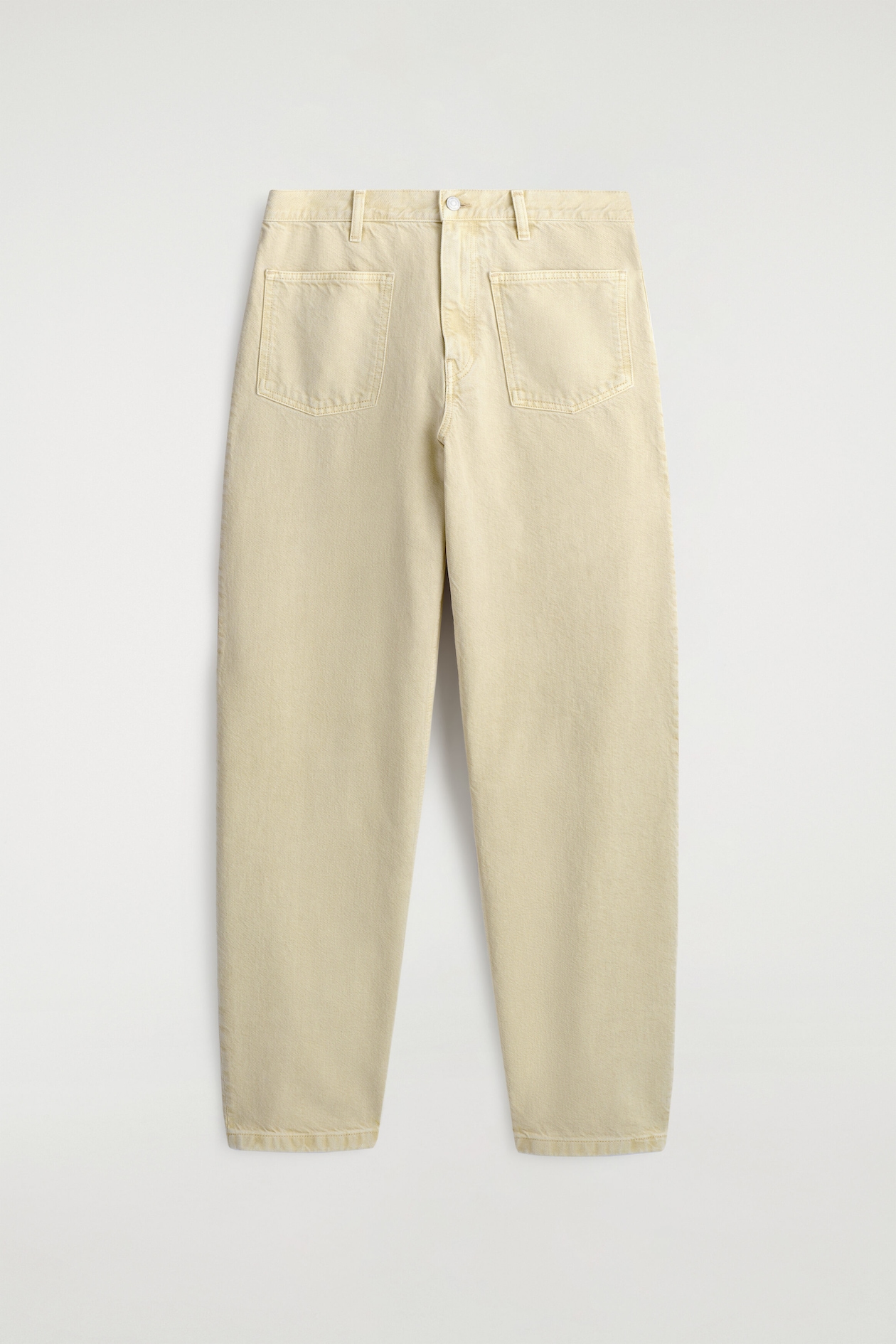 PATCH-POCKET STRAIGHT-LEG JEANS — BUTTER YELLOW