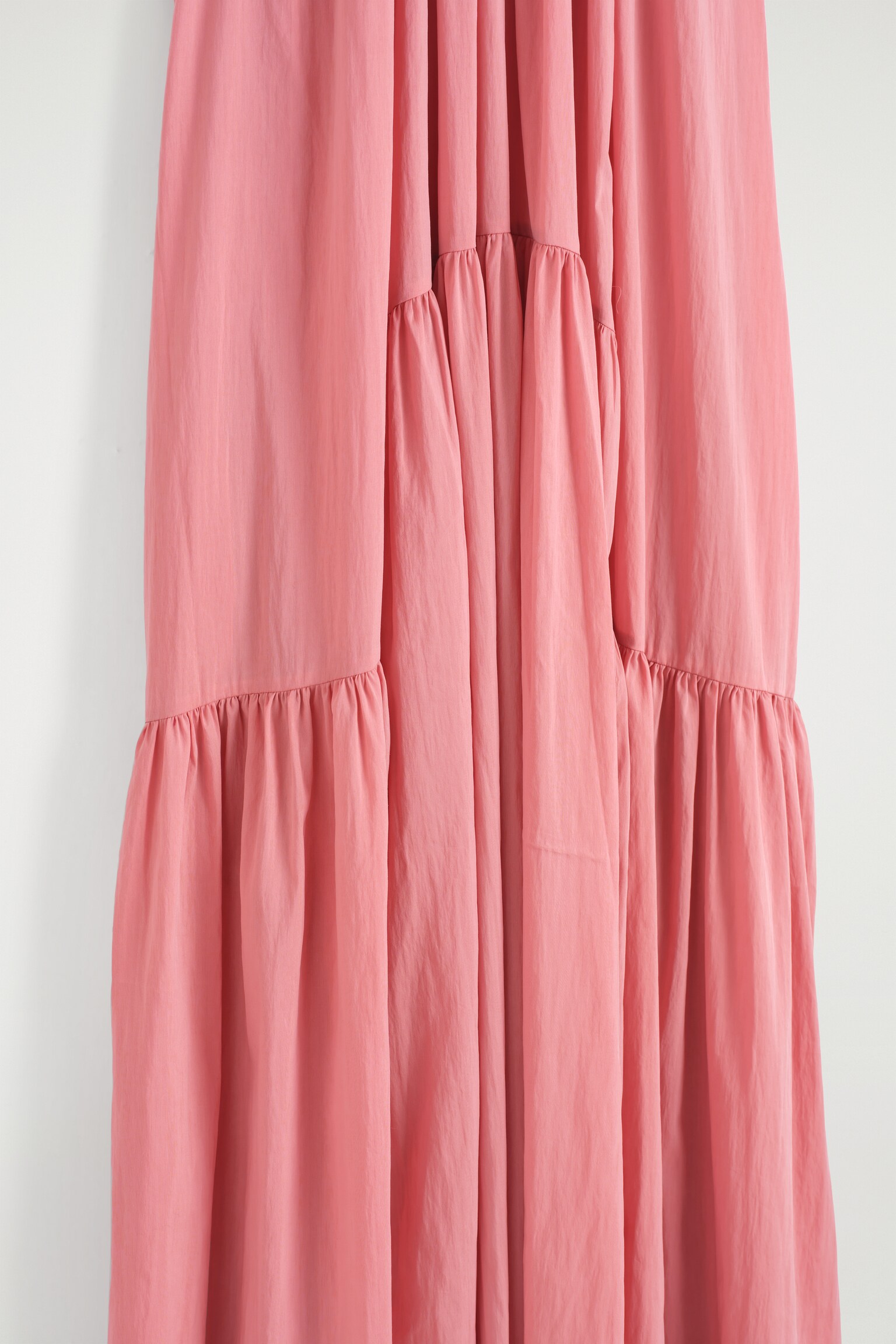 VESTIDO LARGO CON CUELLO HALTER FRUNCIDO - ROSA/BEIGE/AZUL MARINO - 6