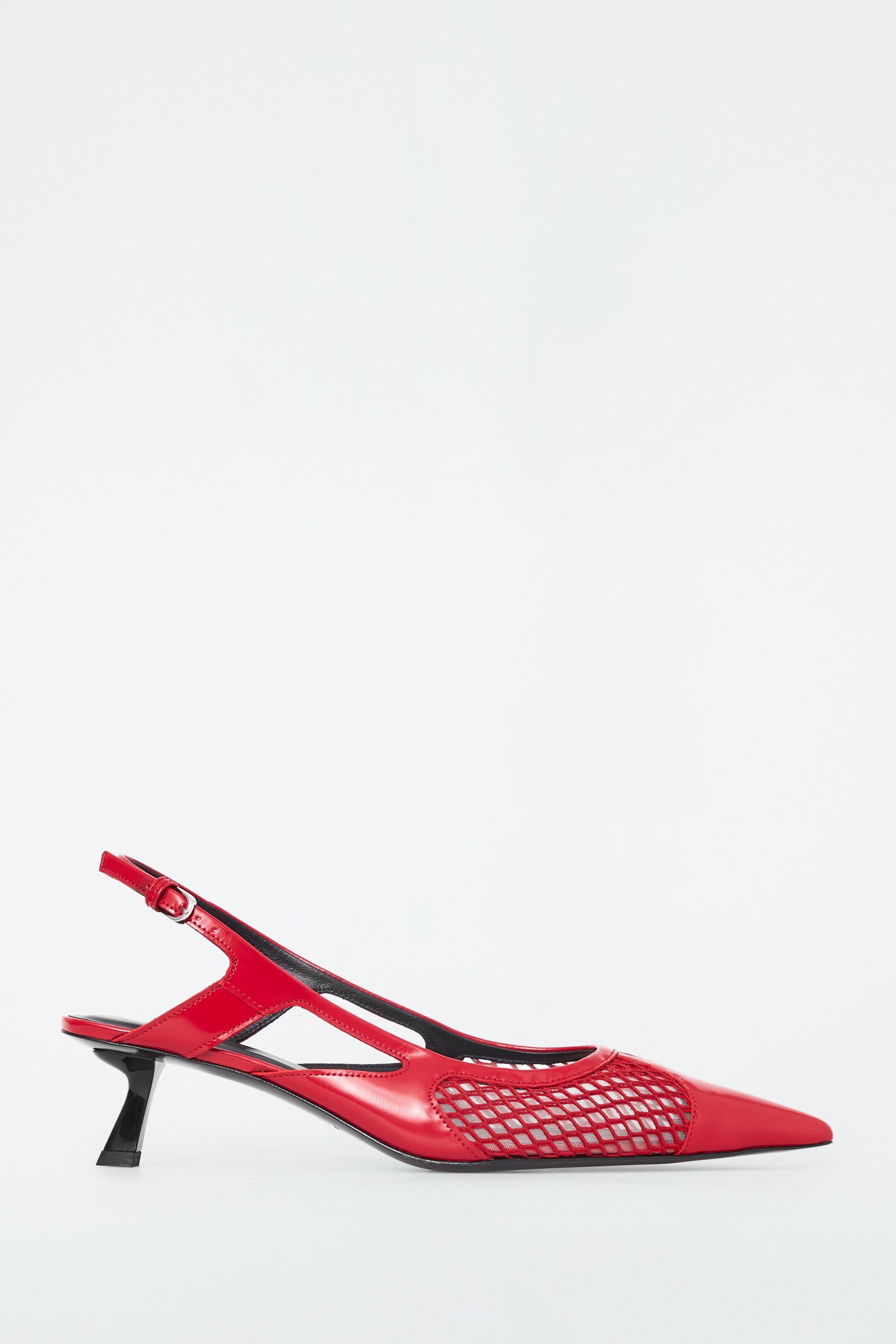 View larger image: POINTED MESH SLINGBACK KITTEN HEELS - RED - Ladies | H&M GB 1