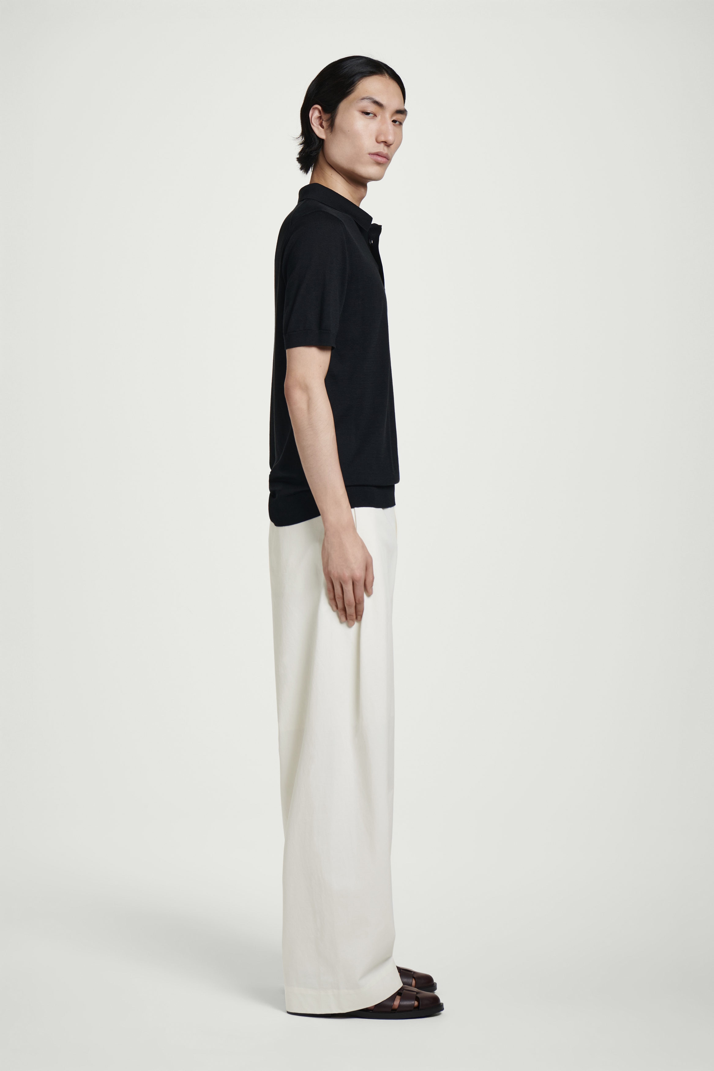 PLEATED COTTON WIDE-LEG PANTS - ECRU | COS