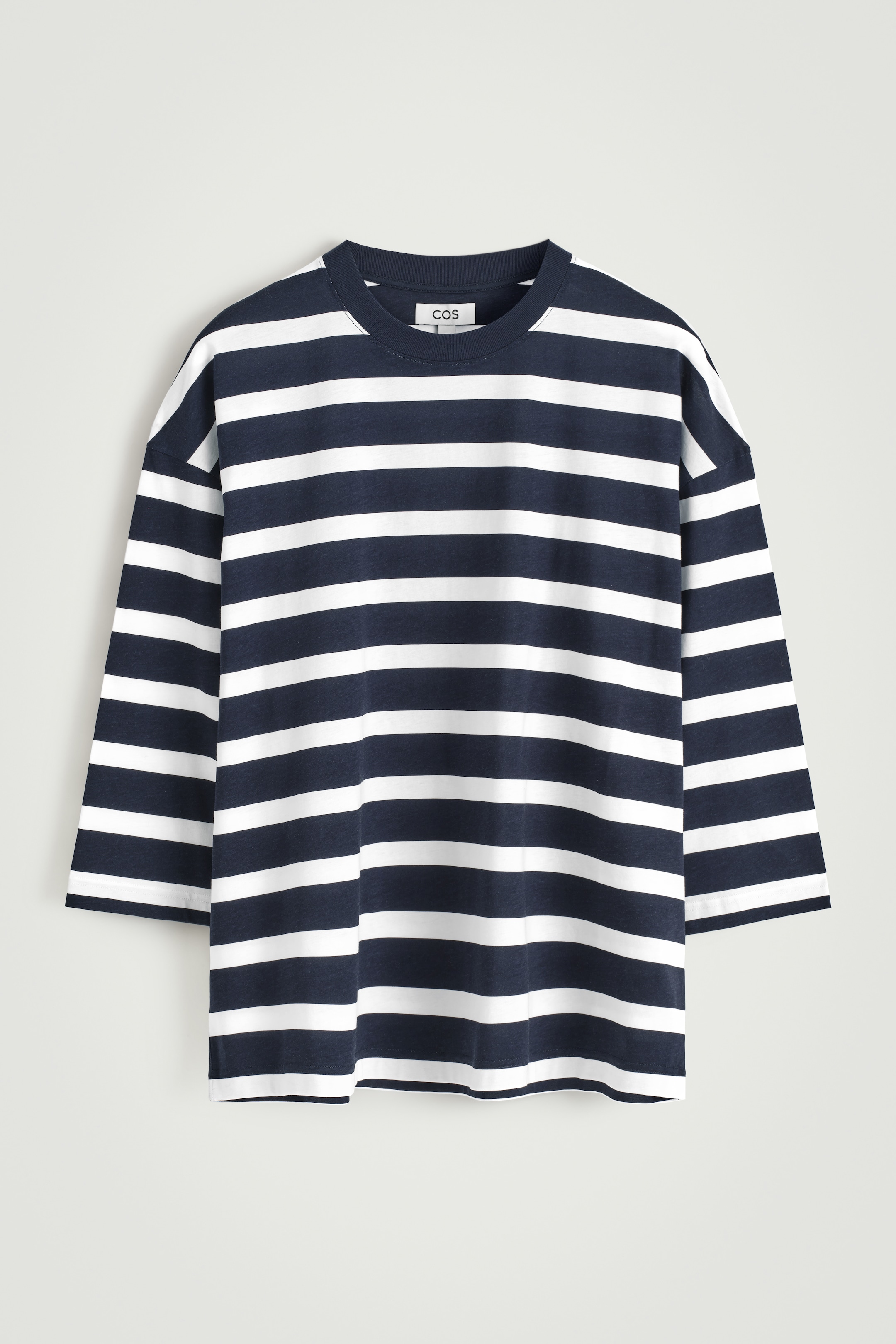 Visualizza immagine più grande: T-SHIRT OVERSIZE CON MANICHE A 3/4 - BLU NAVY / BIANCO / RIGHE - UOMO | H&M IT 6