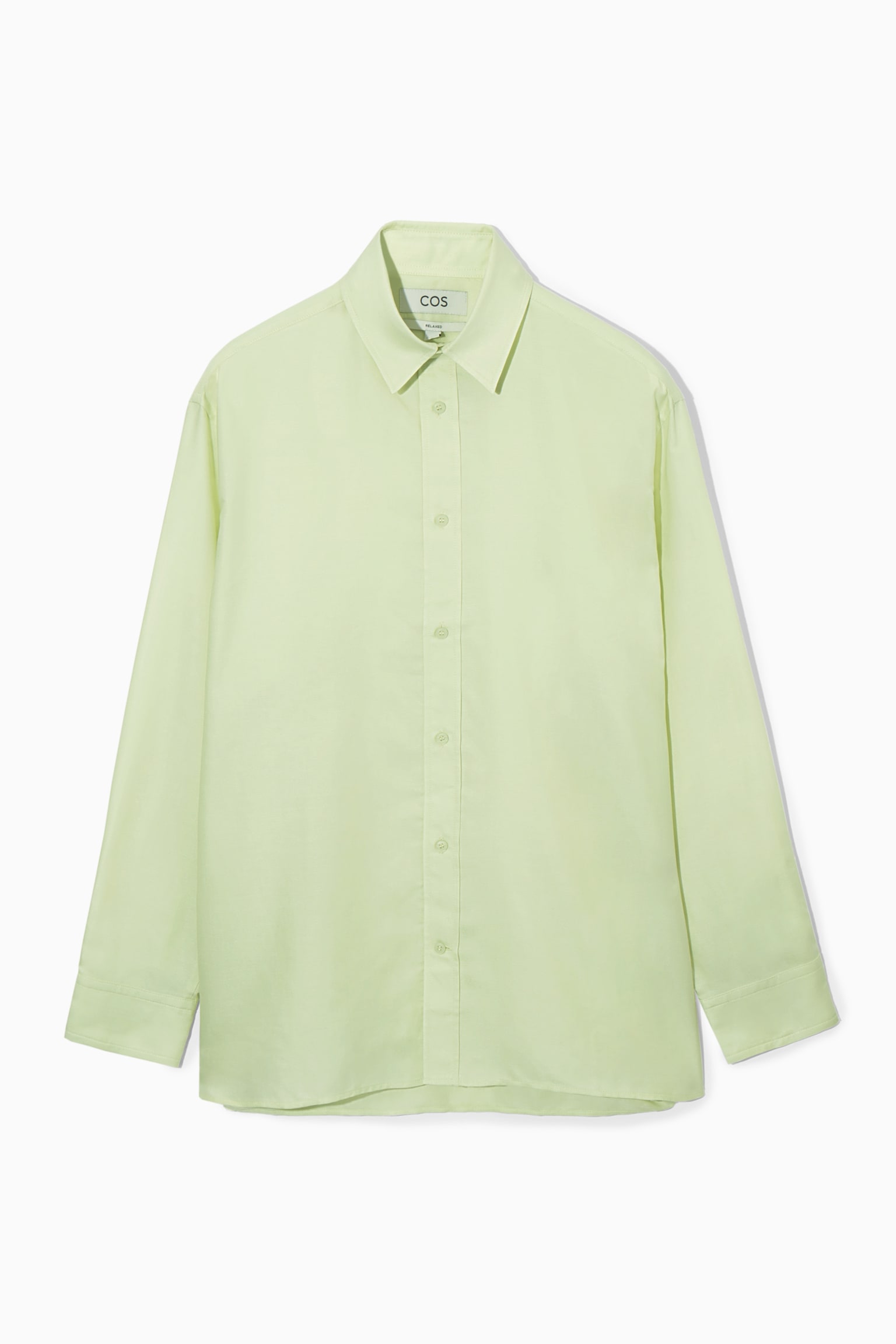 OVERSIZED LIGHTWEIGHT TWILL SHIRT - LIGHT GREEN/DARK GREY