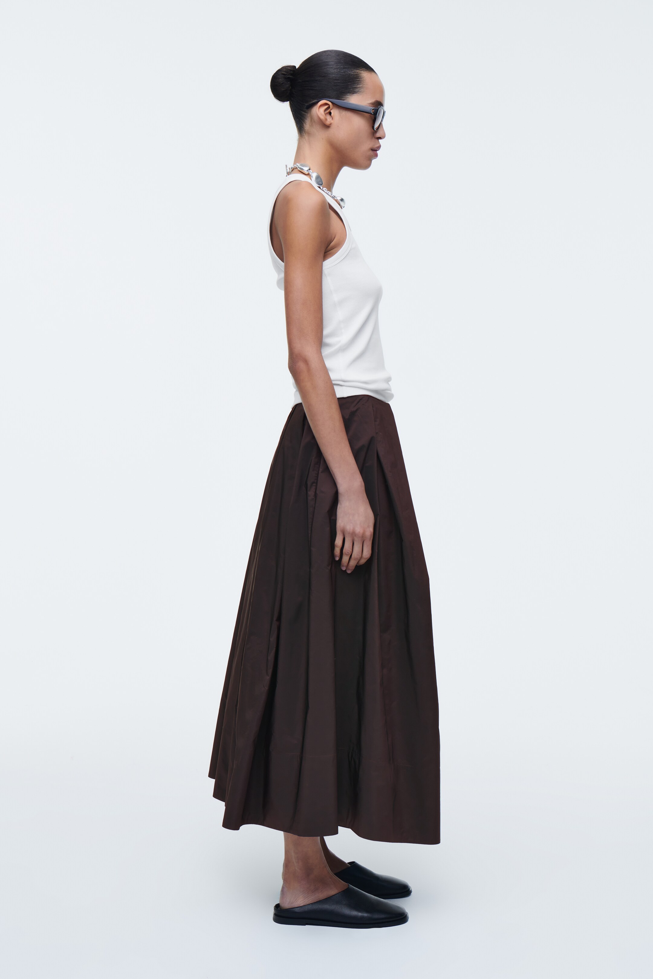 Agrandir l'image: JUPE-CULOTTE PLISSÉE VOLUMINEUSE - BRUN - FEMME | H&M CH 3