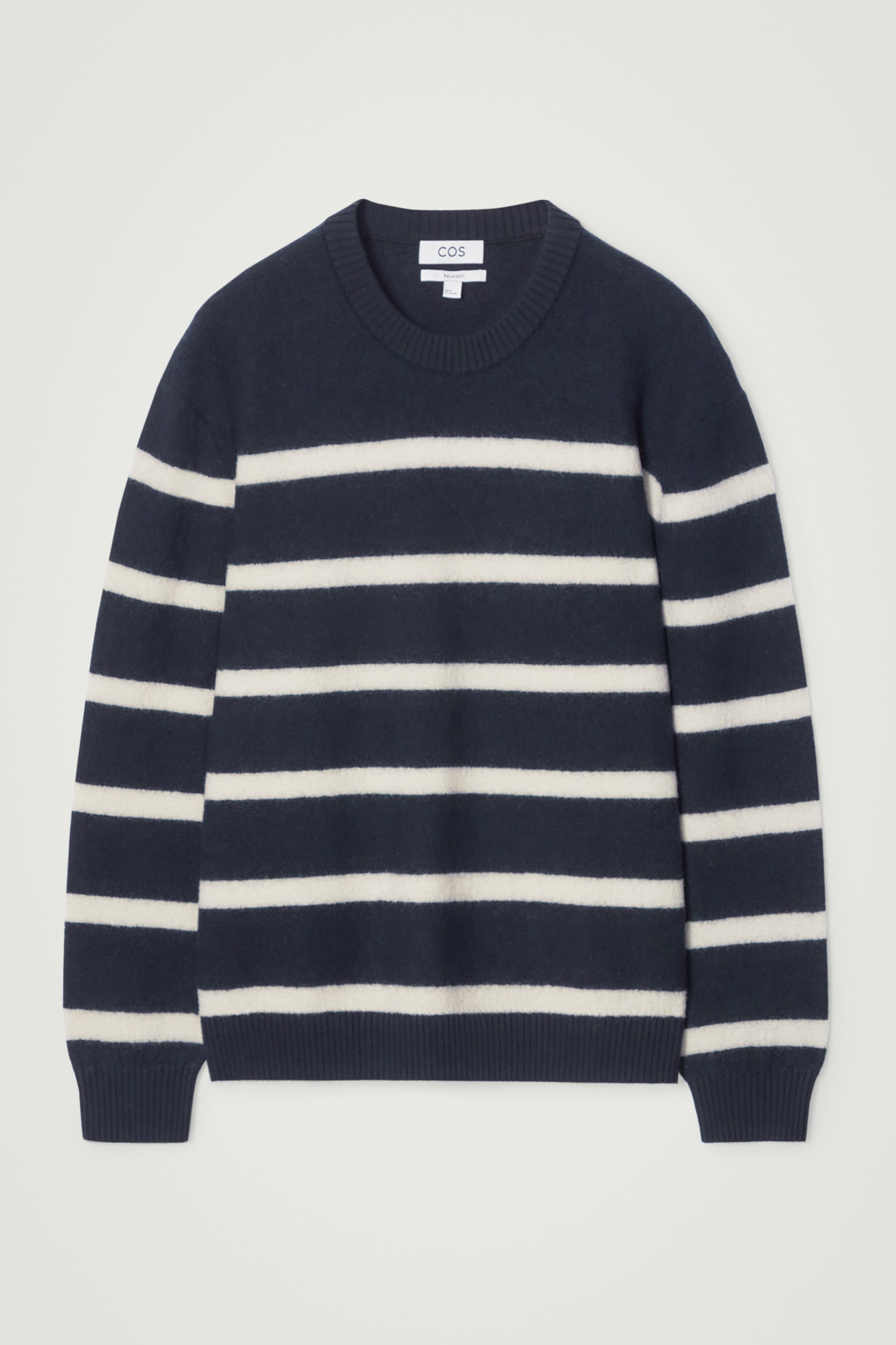 Ingrandisci l'immagine: BOILED-WOOL CREW-NECK JUMPER - NAVY / STRIPED - UOMO | H&M CH 1