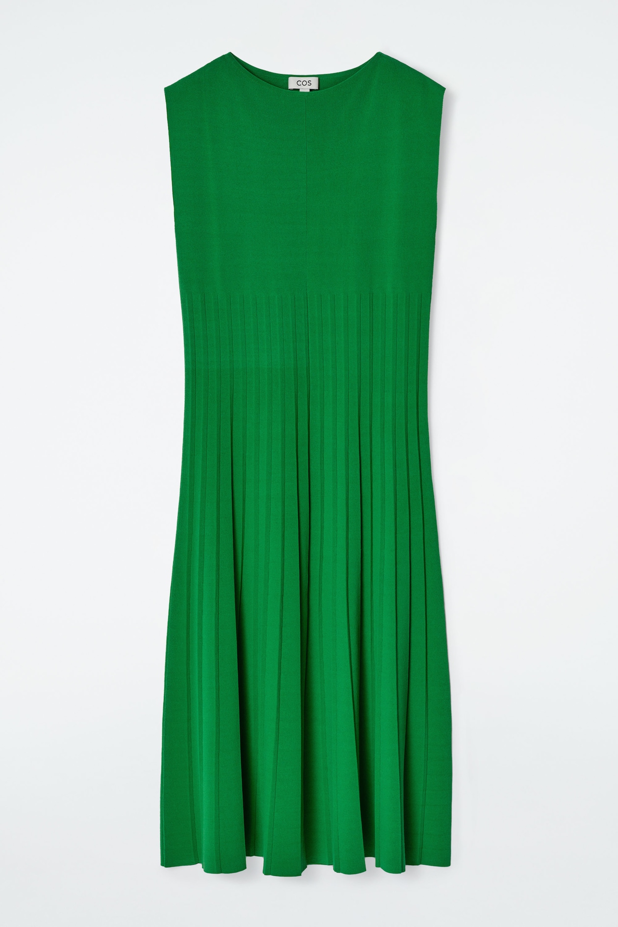 KNITTED PLEATED MAXI DRESS - GREEN | COS US KNITTED PLEATED MAXI DRESS - GREEN | COS US