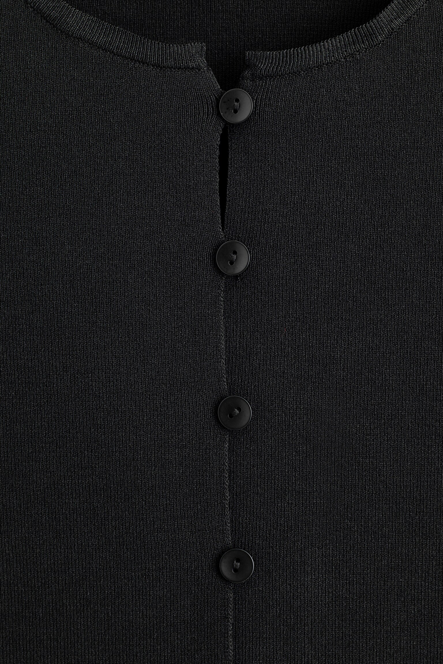 SHEER-DETAIL KNITTED CARDIGAN - BLACK - 4