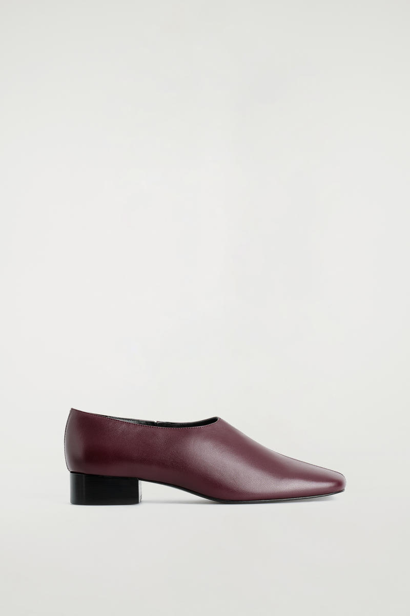 Square-Toe Leather Heeled Shoes Square-Toe Leather Heeled Shoes