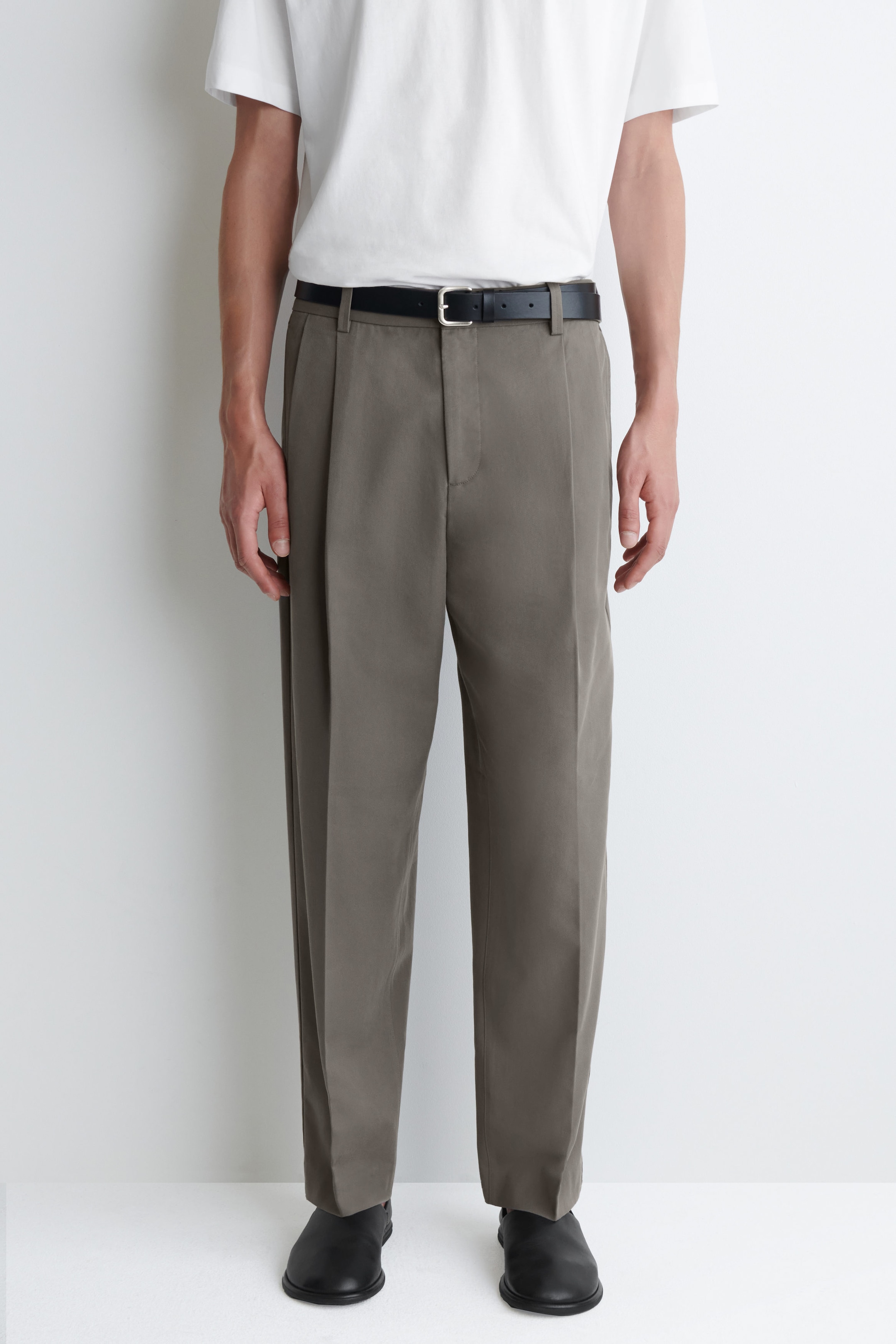 STRAIGHT-LEG COTTON-TWILL PANTS