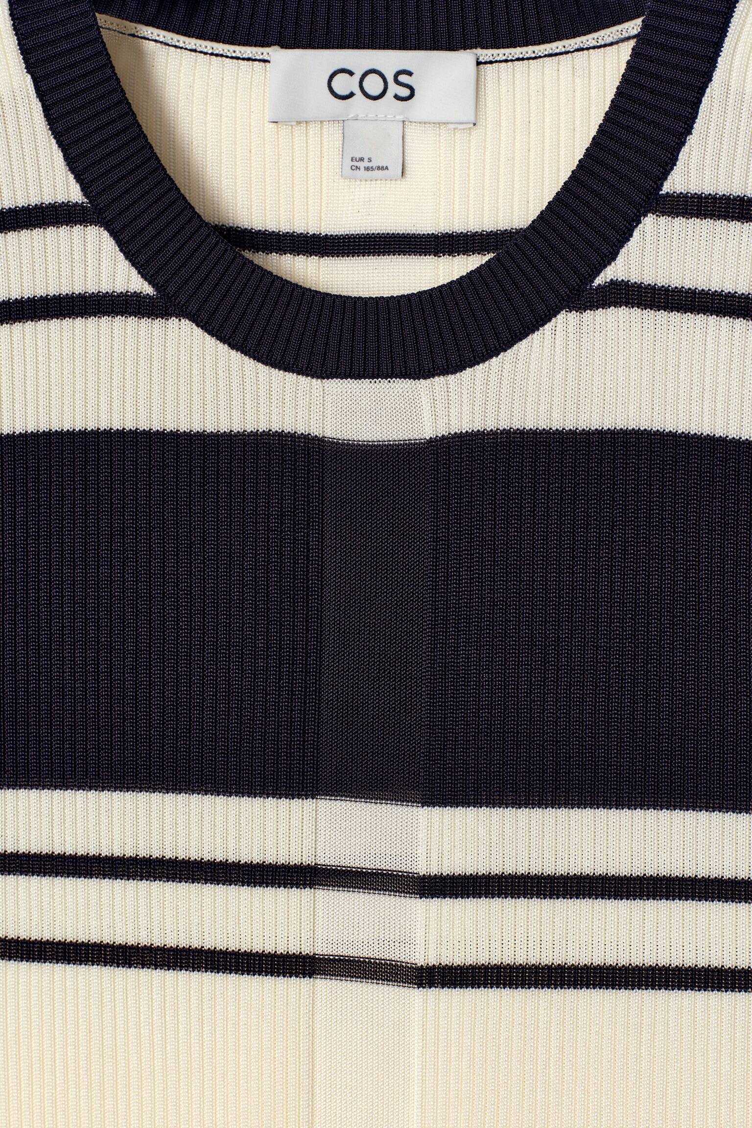 CAMISETA DE TIRANTES DE PUNTO DE CANALÉ - AZUL MARINO/MARFIL/A RAYAS/CRUDO/NARANJA - 8