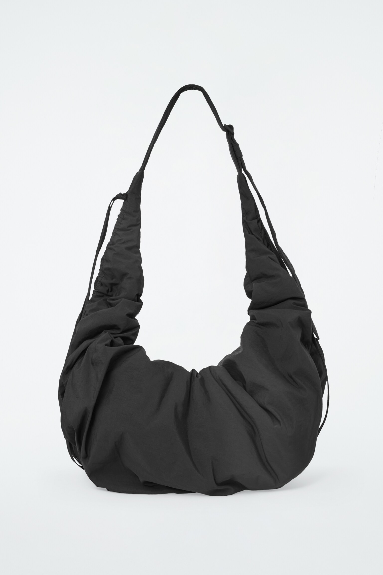 CANOPY OVERSIZED CROSSBODY BAG - NYLON - BLACK/STONE
