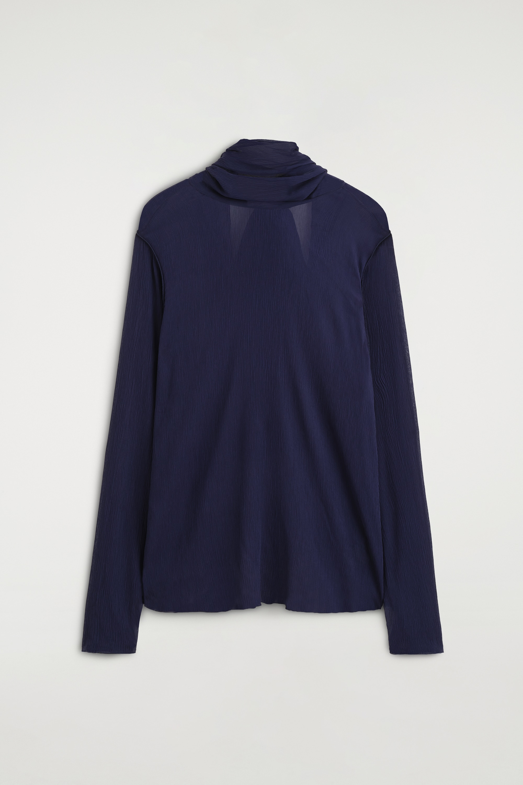 SCARF-DETAIL SHEER CREPE BLOUSE