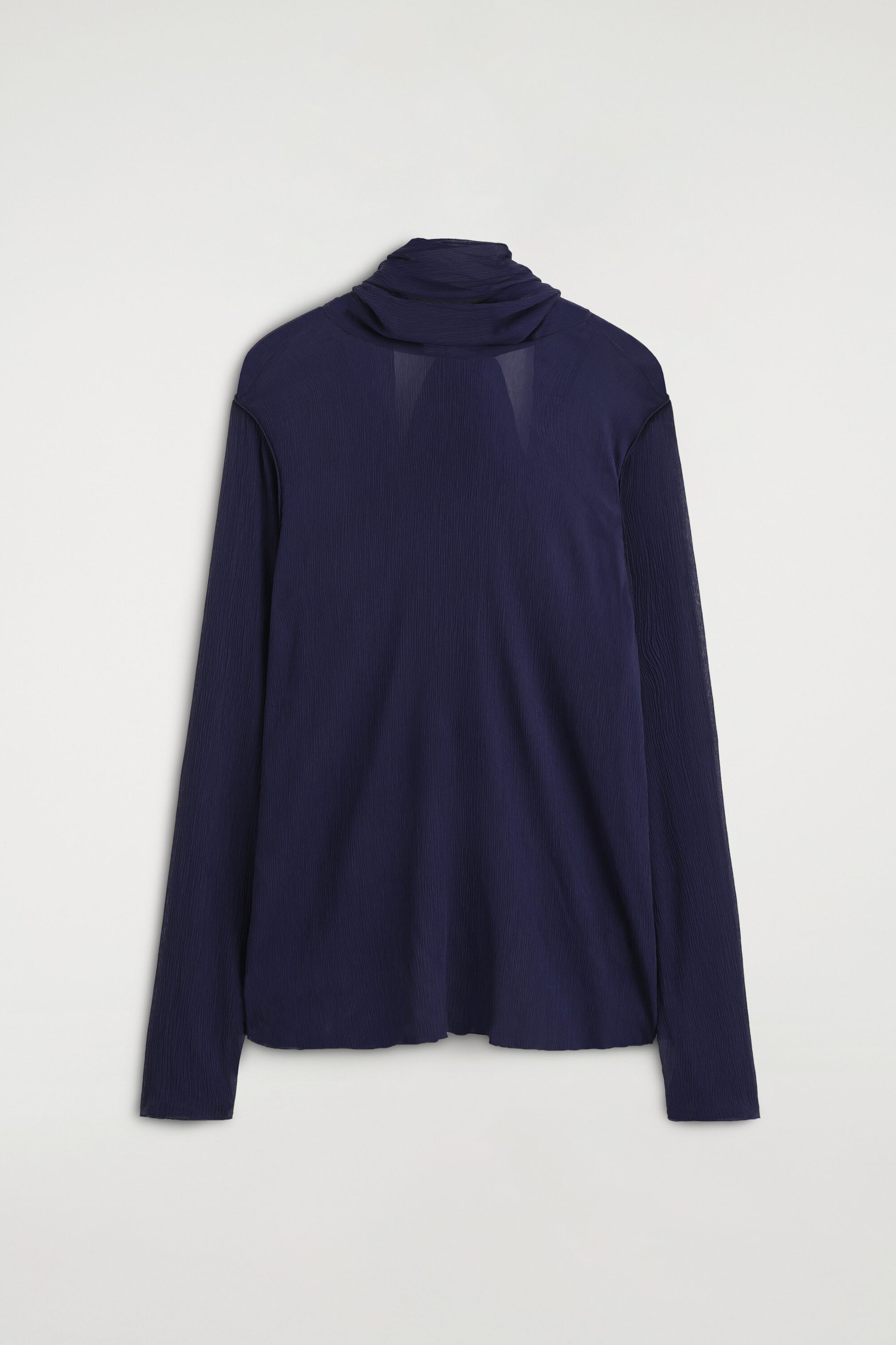 SCARF-DETAIL SHEER CREPE BLOUSE