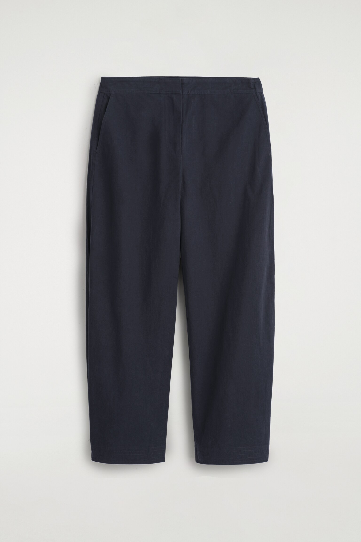 PANTALON BARREL EN COTON PIMA - BLEU MARINE/GRIS FONCÉ - 4