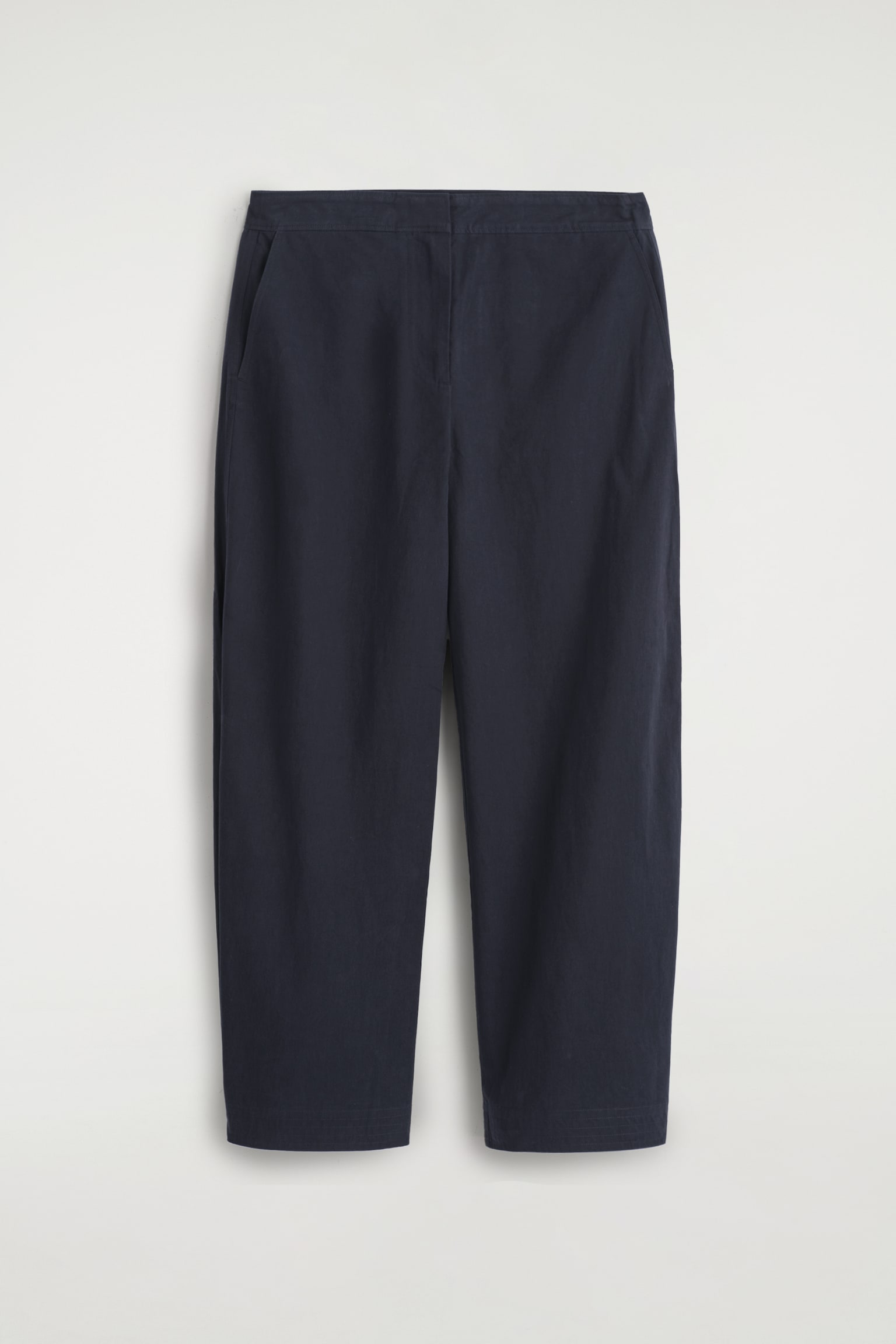 PANTALON BARREL EN COTON PIMA - BLEU MARINE/GRIS FONCÉ - 5