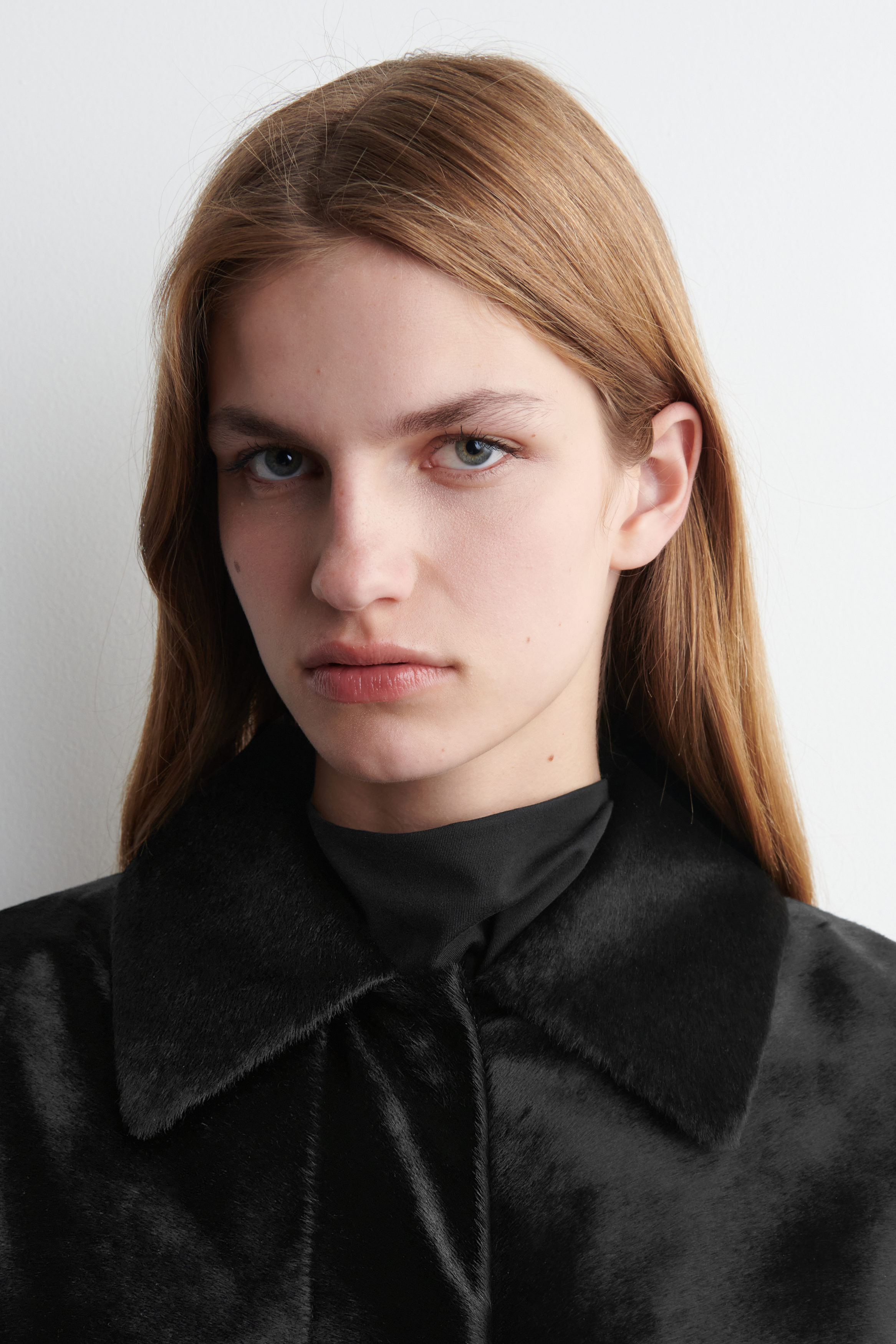 PONY HAIR-EFFECT LEATHER JACKET - BLACK | COS