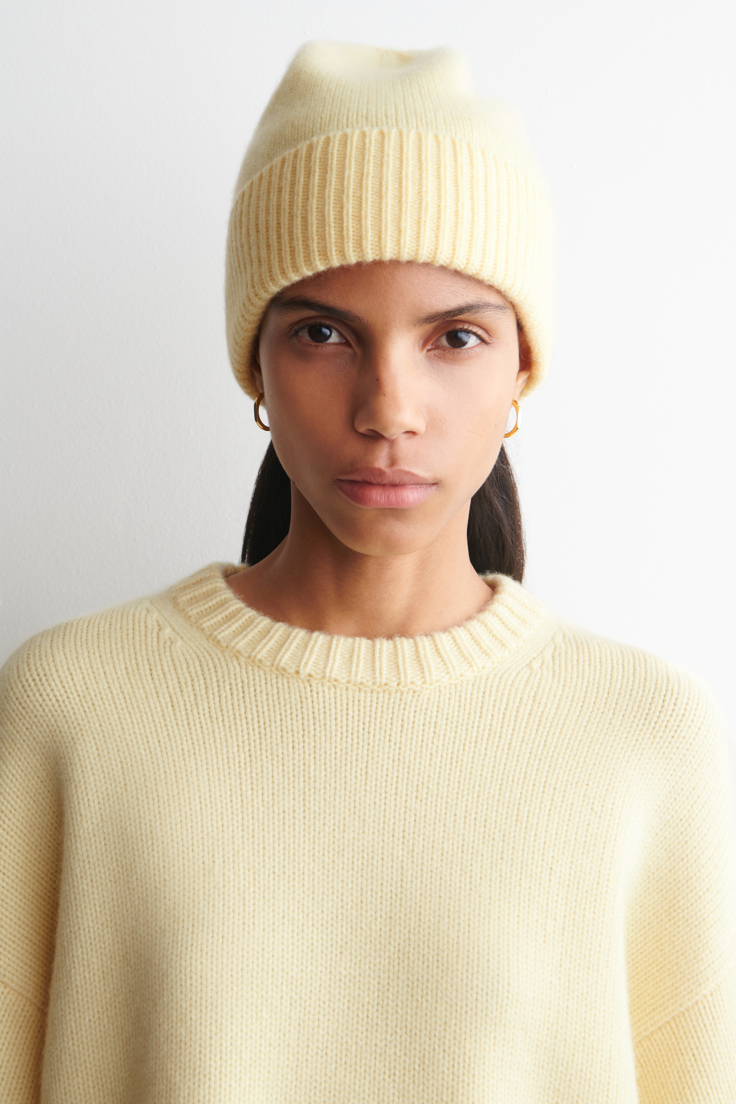 CASHMERE BEANIE - BUTTER YELLOW/DARK BROWN/ORANGE/DARK GREY/OLIVE GREEN/BLACK