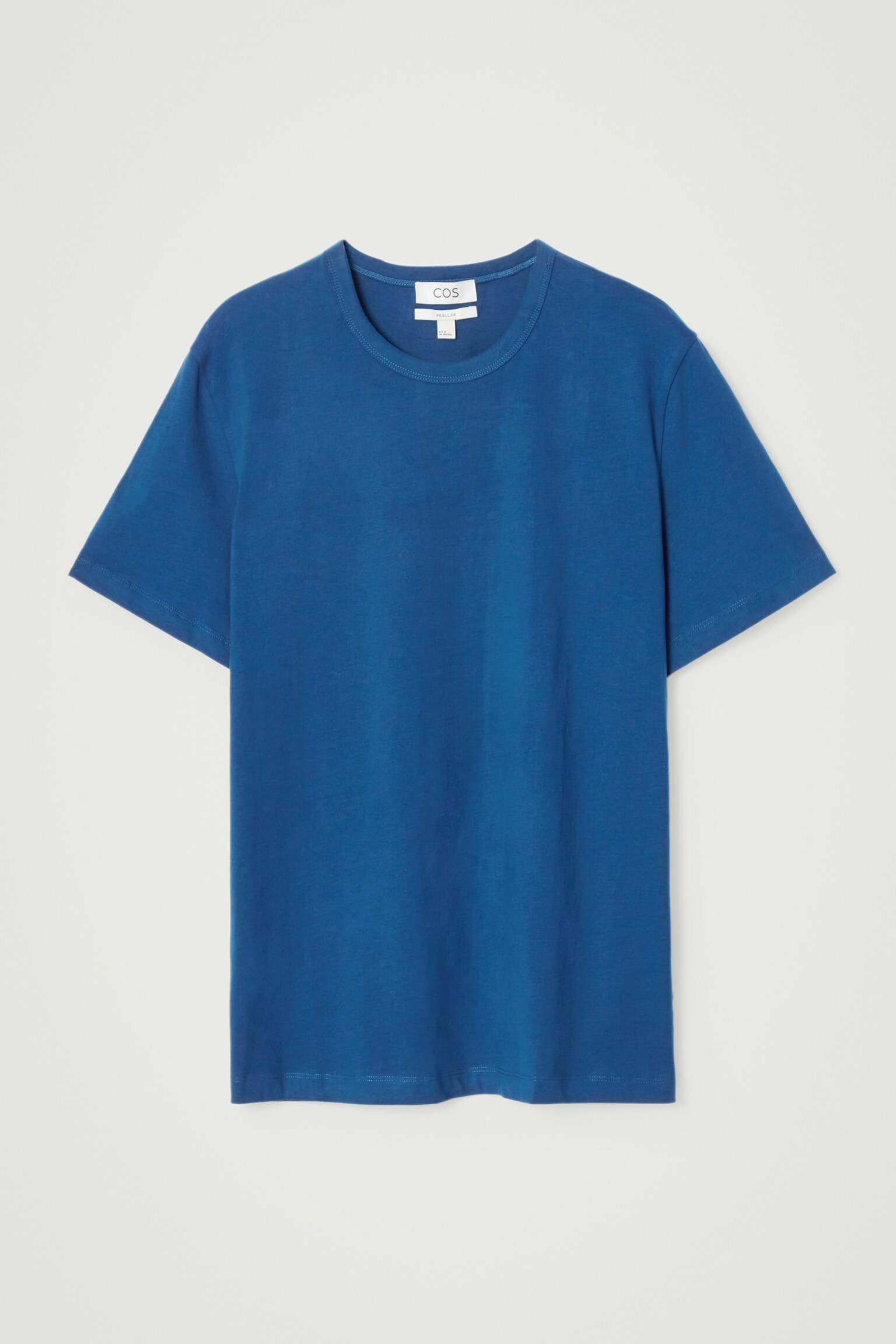 REGULAR BRUSHED-COTTON T-SHIRT - BLUE/NAVY/BLACK/White/DUSTY GREEN/KHAKI/MAUVE/BEIGE/YELLOW/LIGHT BLUE/COBALT BLUE/DARK GREEN - 1