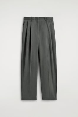 RELAXED FLUID WIDE-LEG PANTS — DARK GRAY 6