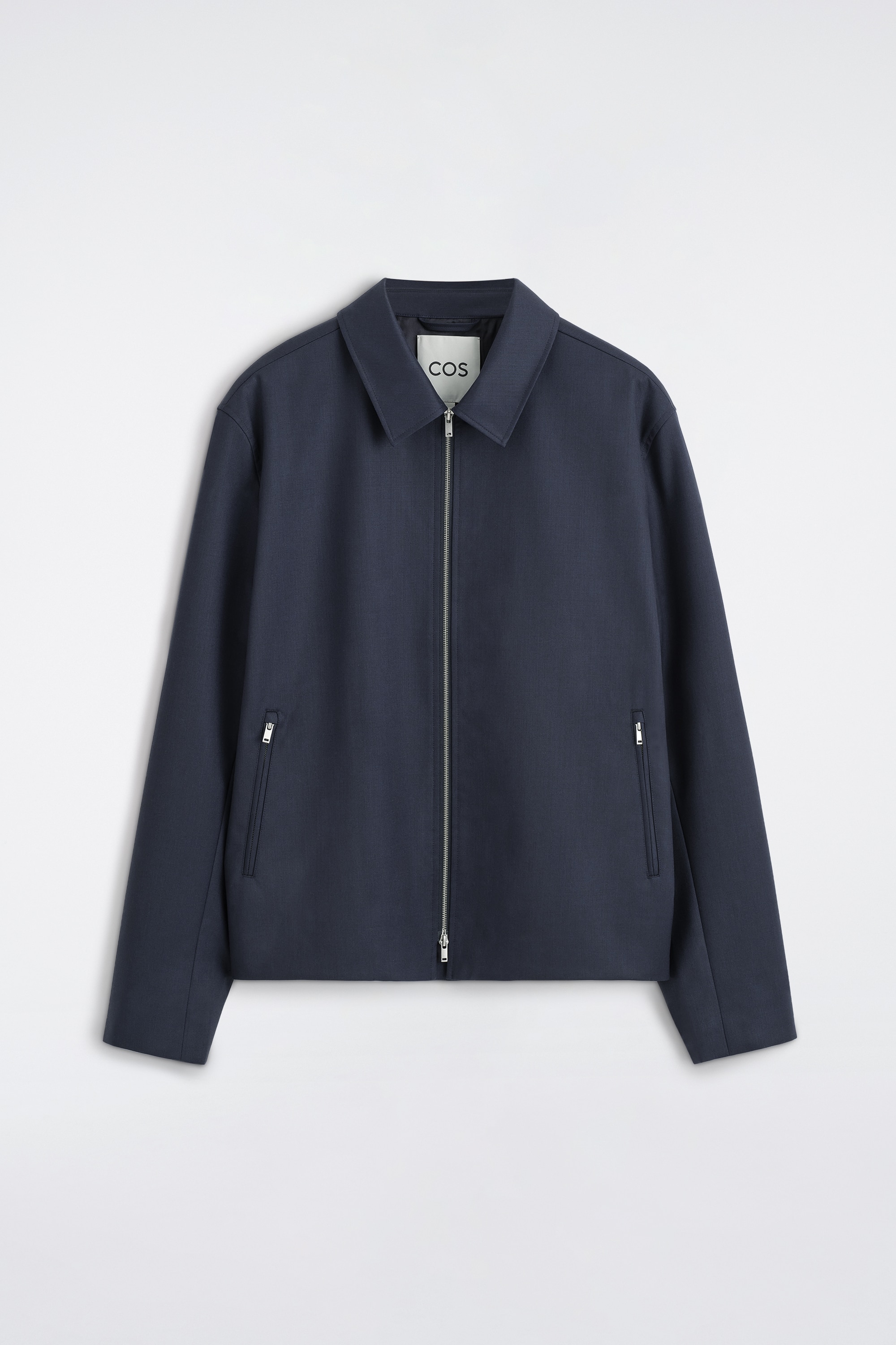 TAILORED WOOL ZIP-UP JACKET - BLUE