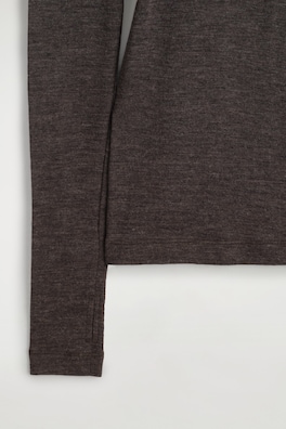 MERINO WOOL TURTLENECK TOP — CHOCOLATE MÉLANGE 7