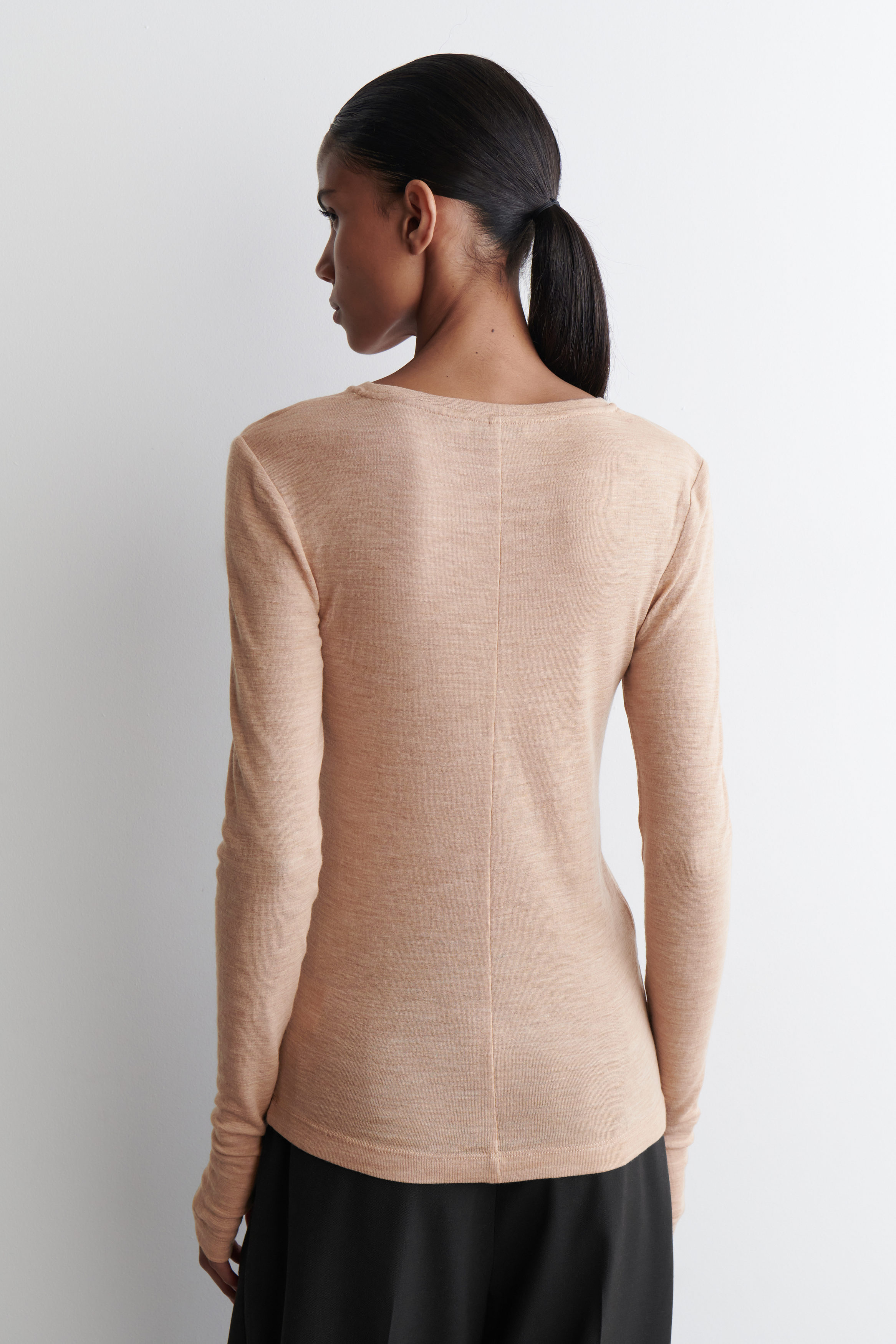 SLIM MERINO WOOL SWEATER - CAMEL MÉLANGE | COS US