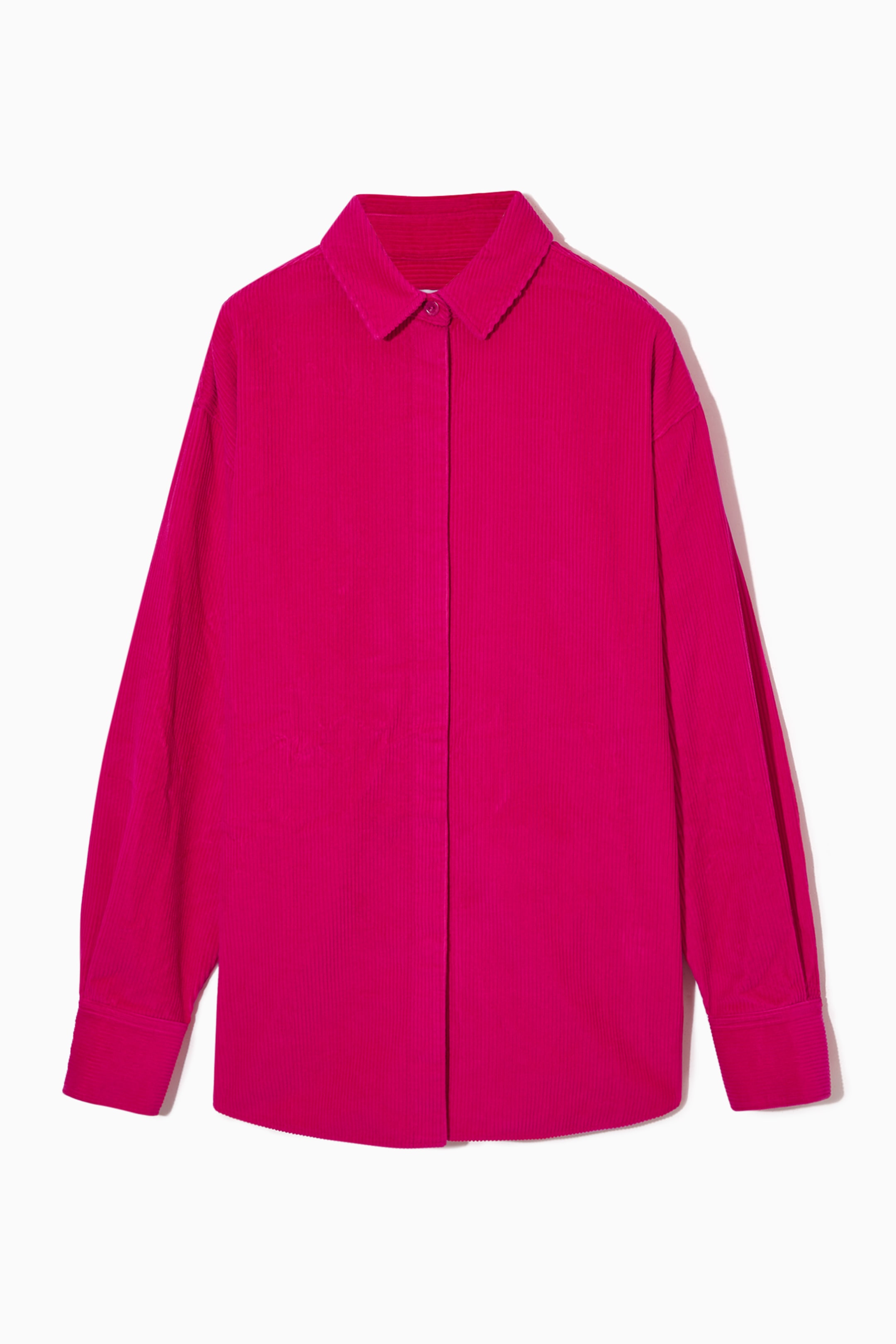 Se større billede: OVERSIZED COTTON-BLEND CORDUROY SHIRT - FUCHSIA PINK - DAME | H&M DK 1