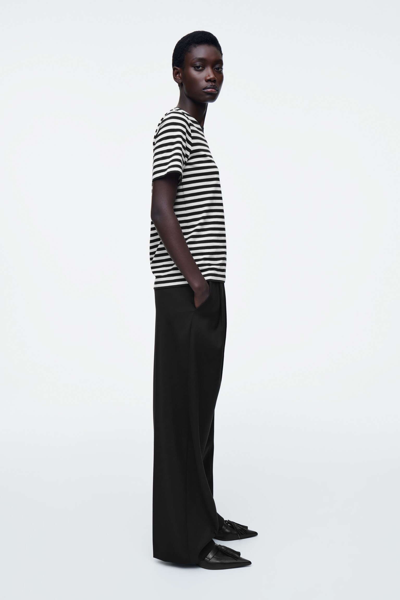 24/7 REGULAR T-SHIRT - BLACK / WHITE / STRIPED/White/Black - 5