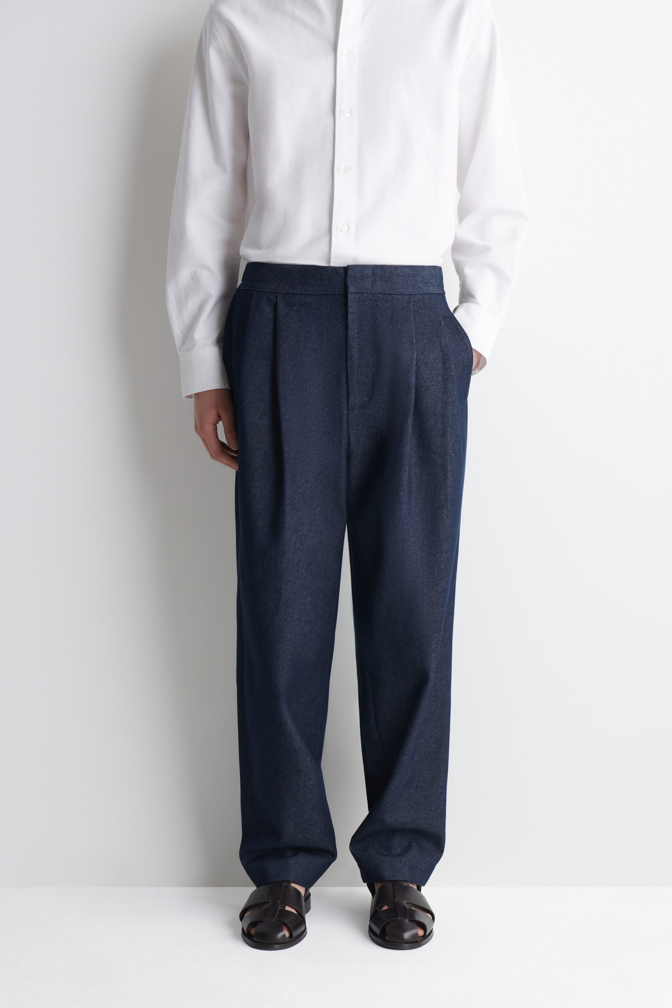 DENIM-EFFECT RELAXED-FIT TAPERED PANTS - thumbnail 2