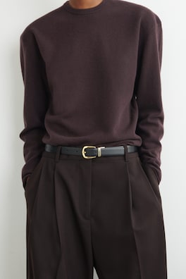 REVERSIBLE LEATHER BELT — BLACK / ECRU 1