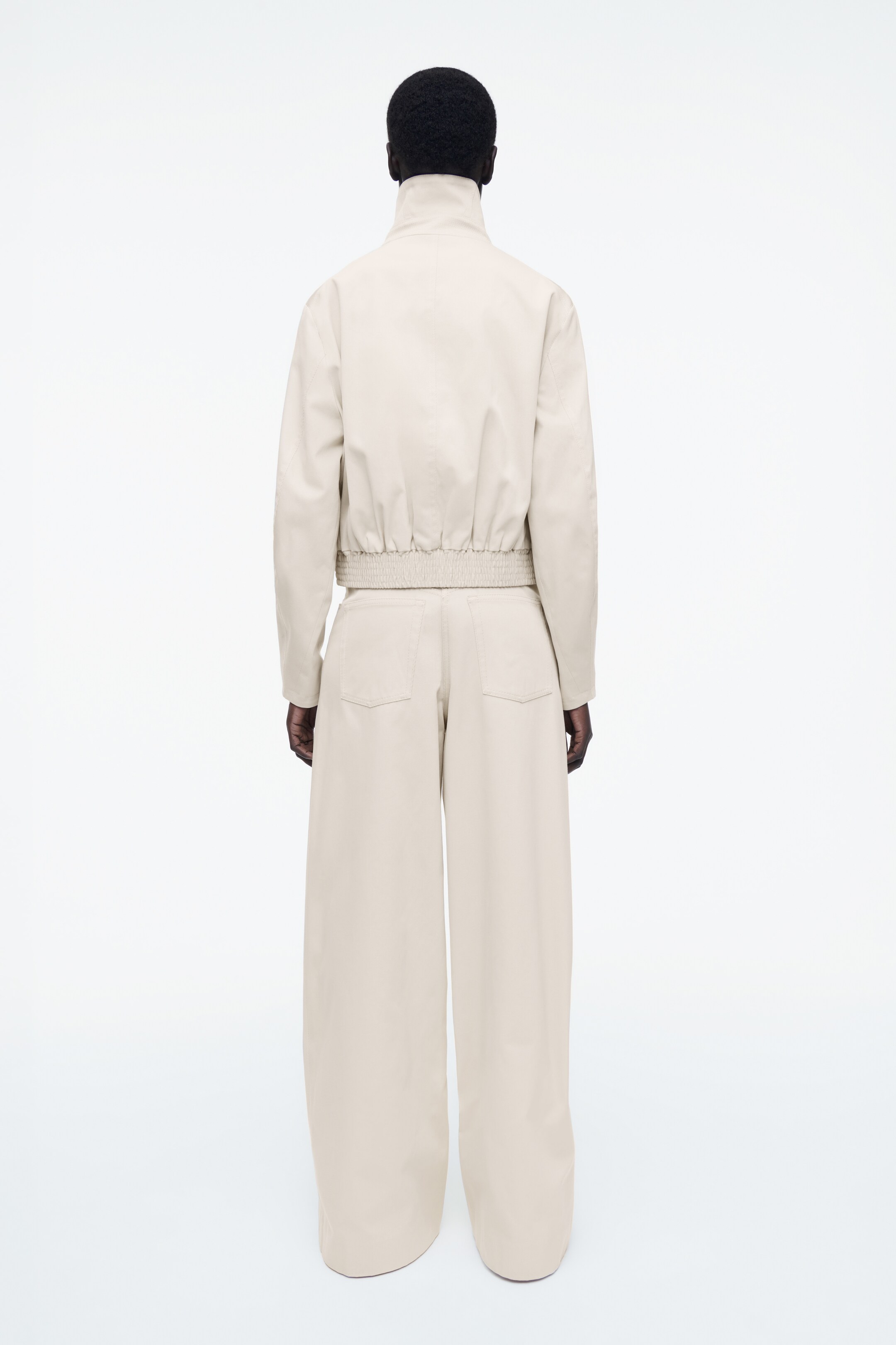 View larger image: WIDE-LEG COTTON TROUSERS - LIGHT BEIGE - Ladies | H&M GB 4