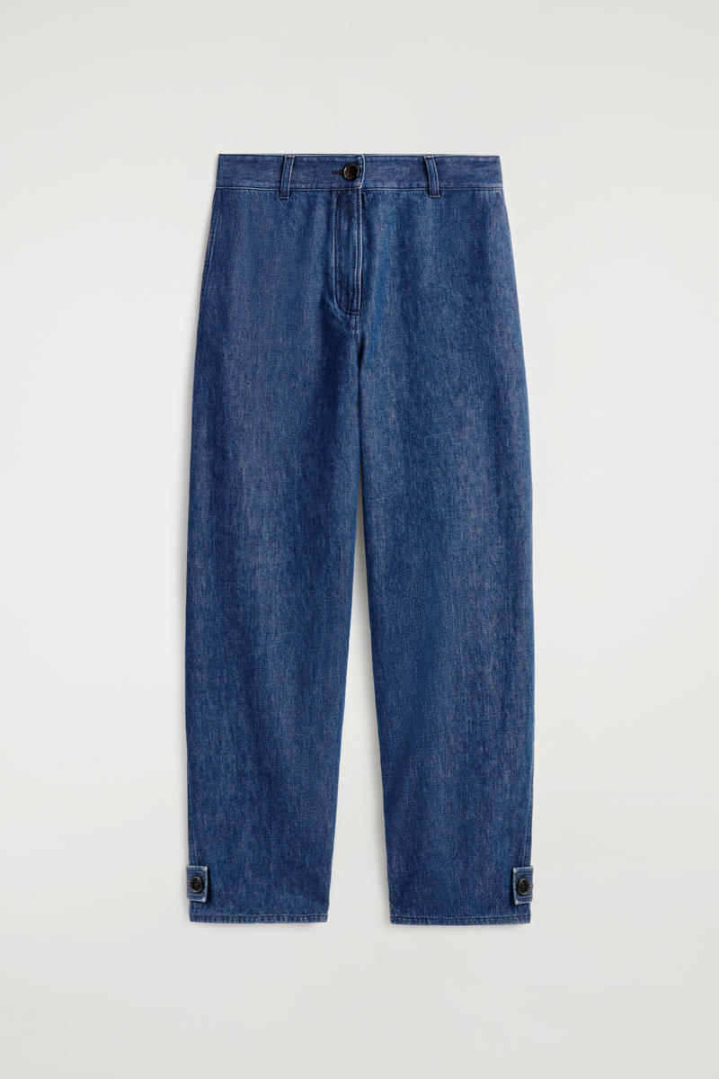Denim Tulip Trousers in Blue