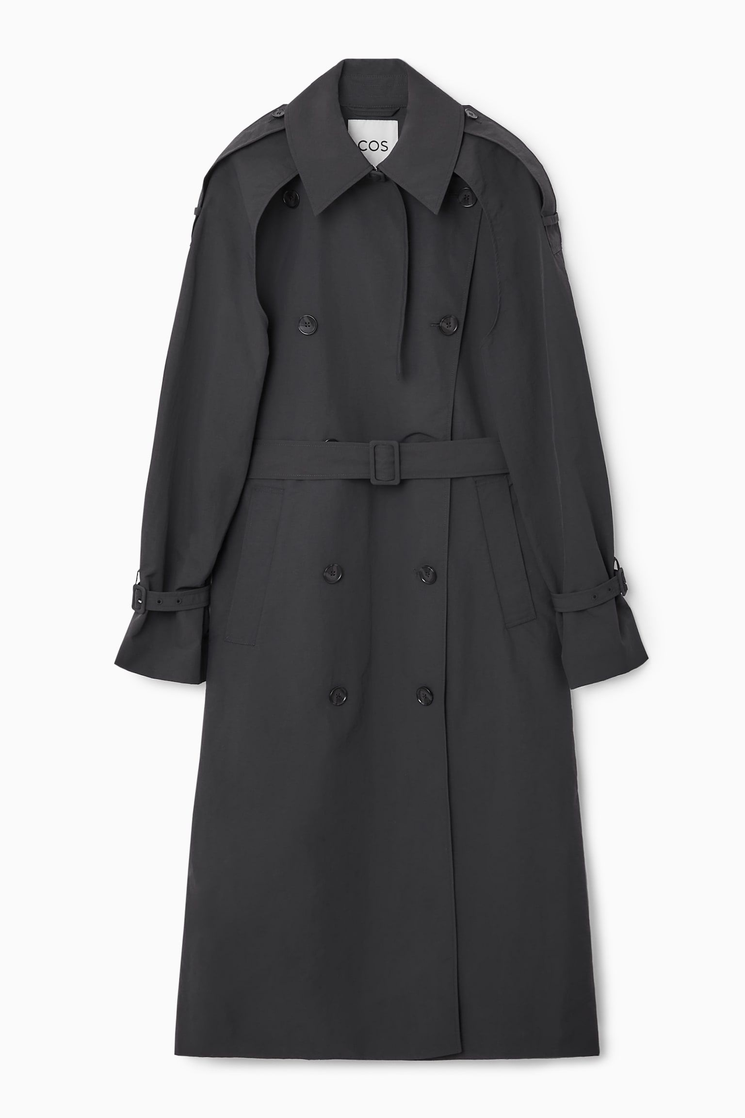 CONVERTIBLE NYLON TRENCH COAT - DARK GREY