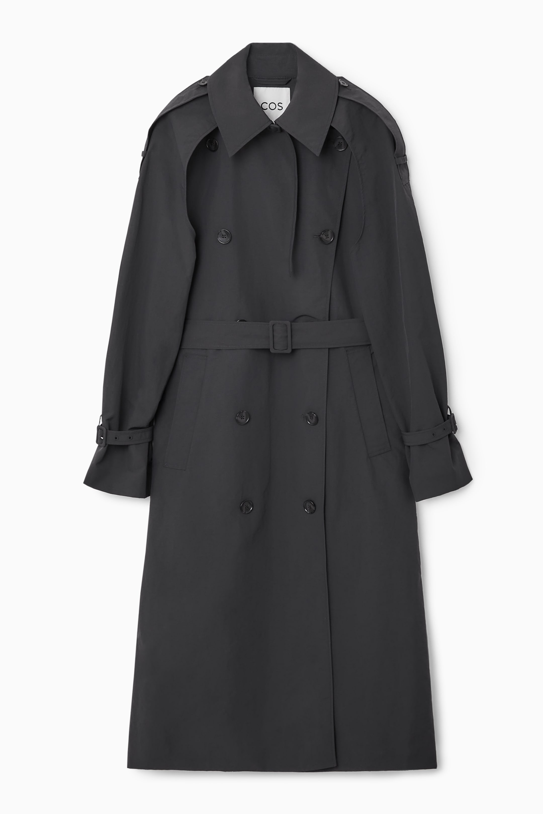 Ingrandisci l'immagine: CONVERTIBLE NYLON TRENCH COAT - DARK GREY - DONNA | H&M CH 1