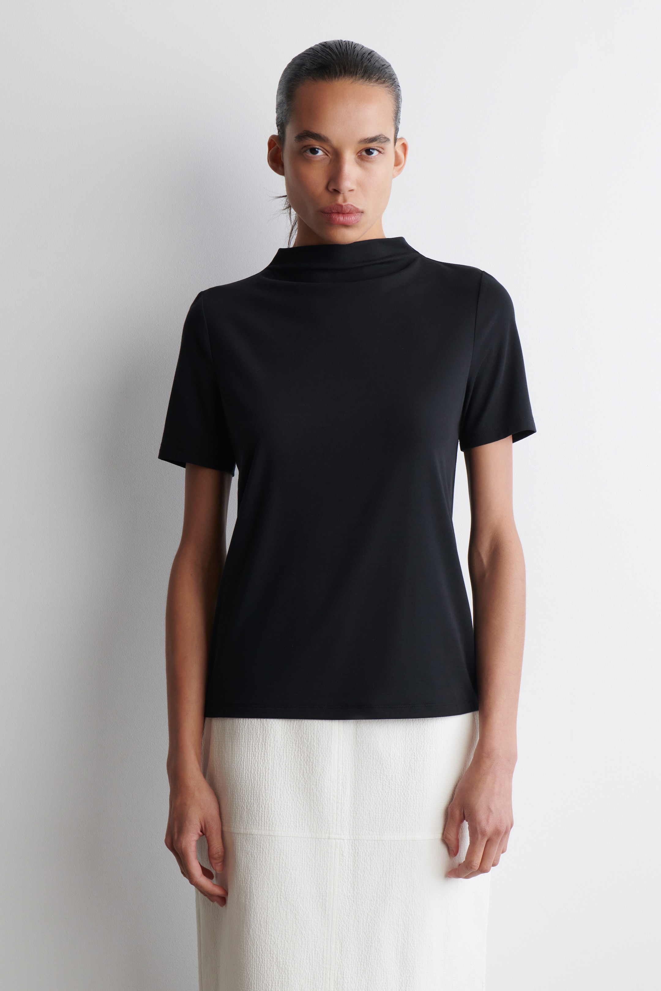 Se større billede: DRAPERET JERSEY T-SHIRT - SORT - DAME | H&M DK 1