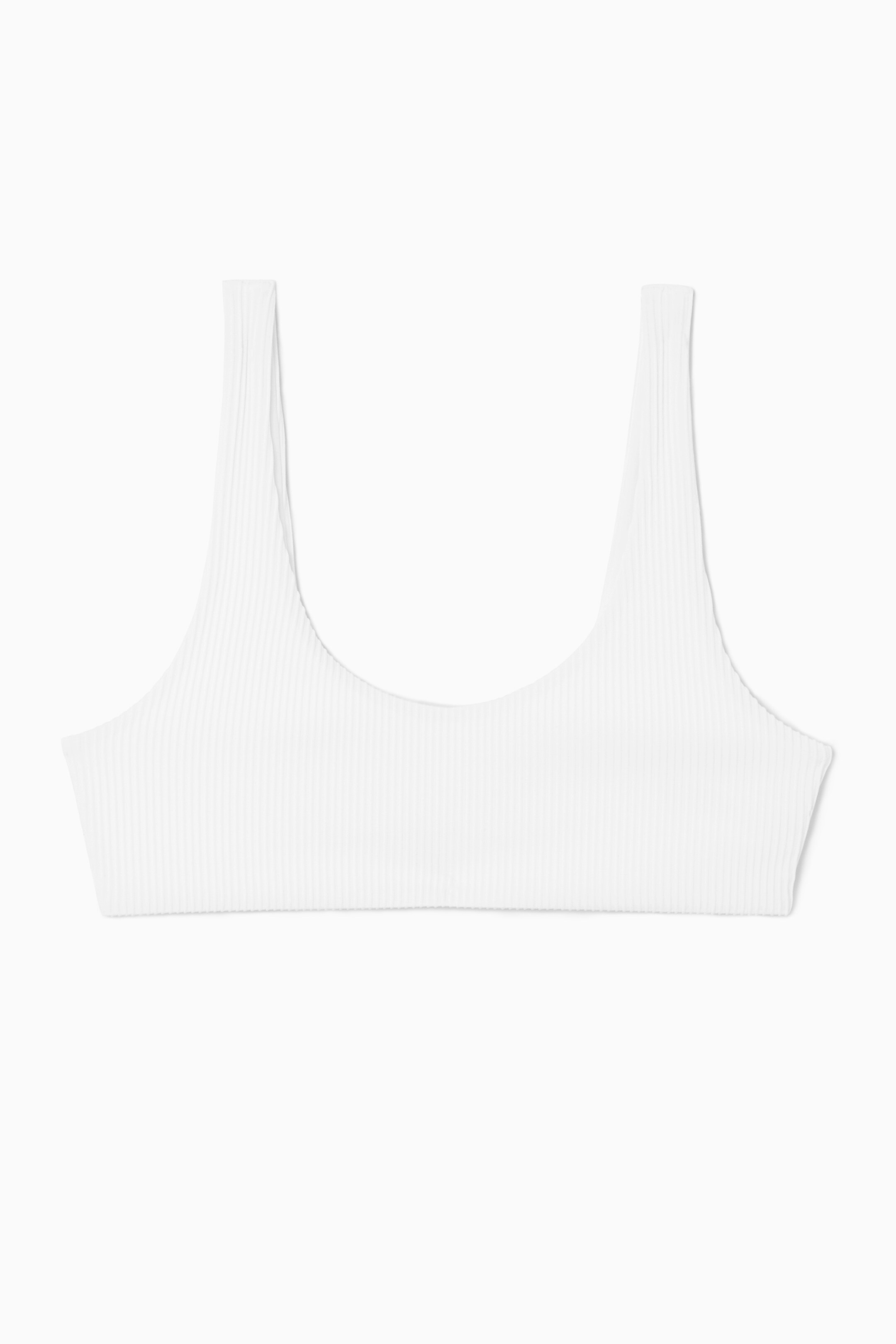 View larger image: SCOOP-NECK RIBBED BIKINI TOP - WHITE - Ladies | H&M GB 1