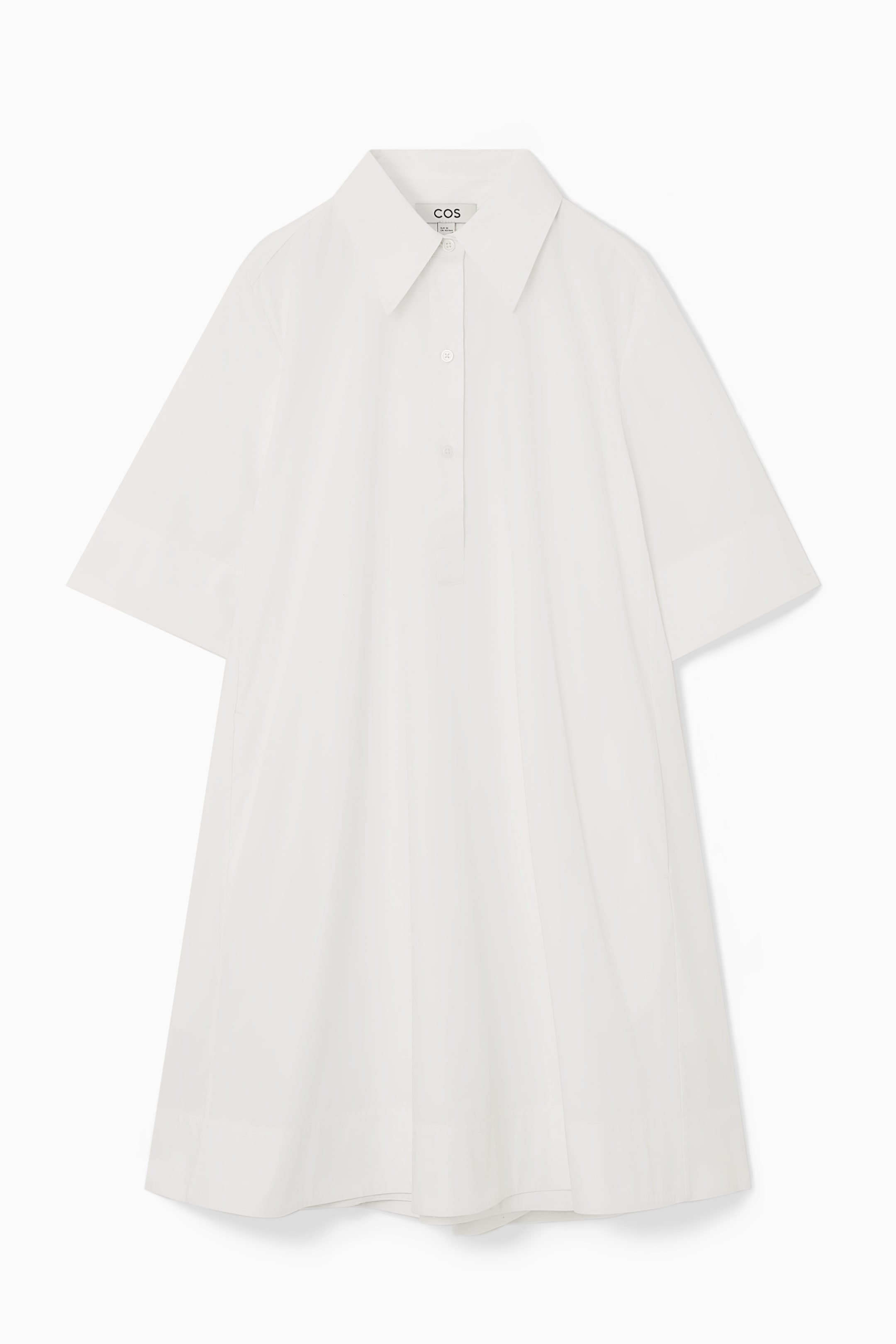 Grösseres Bild ansehen: KURZES HEMDBLUSENKLEID IN A-LINIE - WEISS - DAMEN | H&M CH 1
