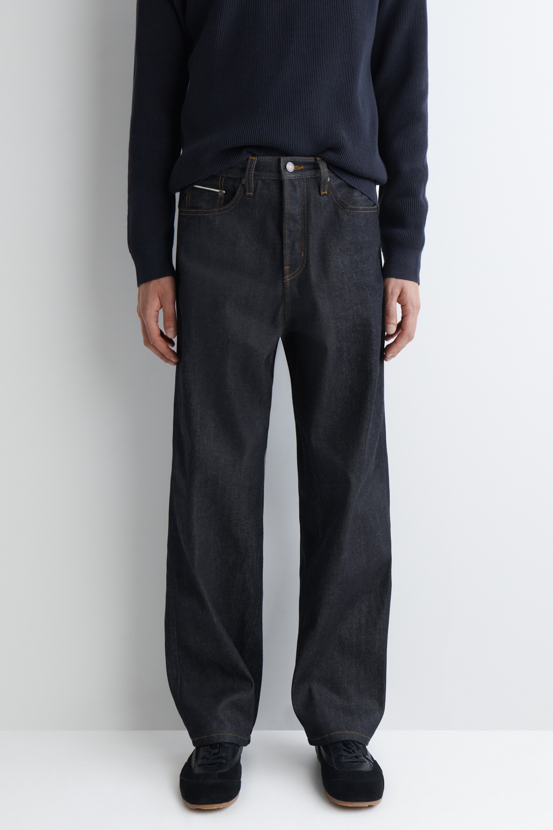 Grotere afbeelding bekijken: Rider raw selvedge jeans met rechte pijpen - ONBEWERKT INDIGO - HEREN | H&M BE 2