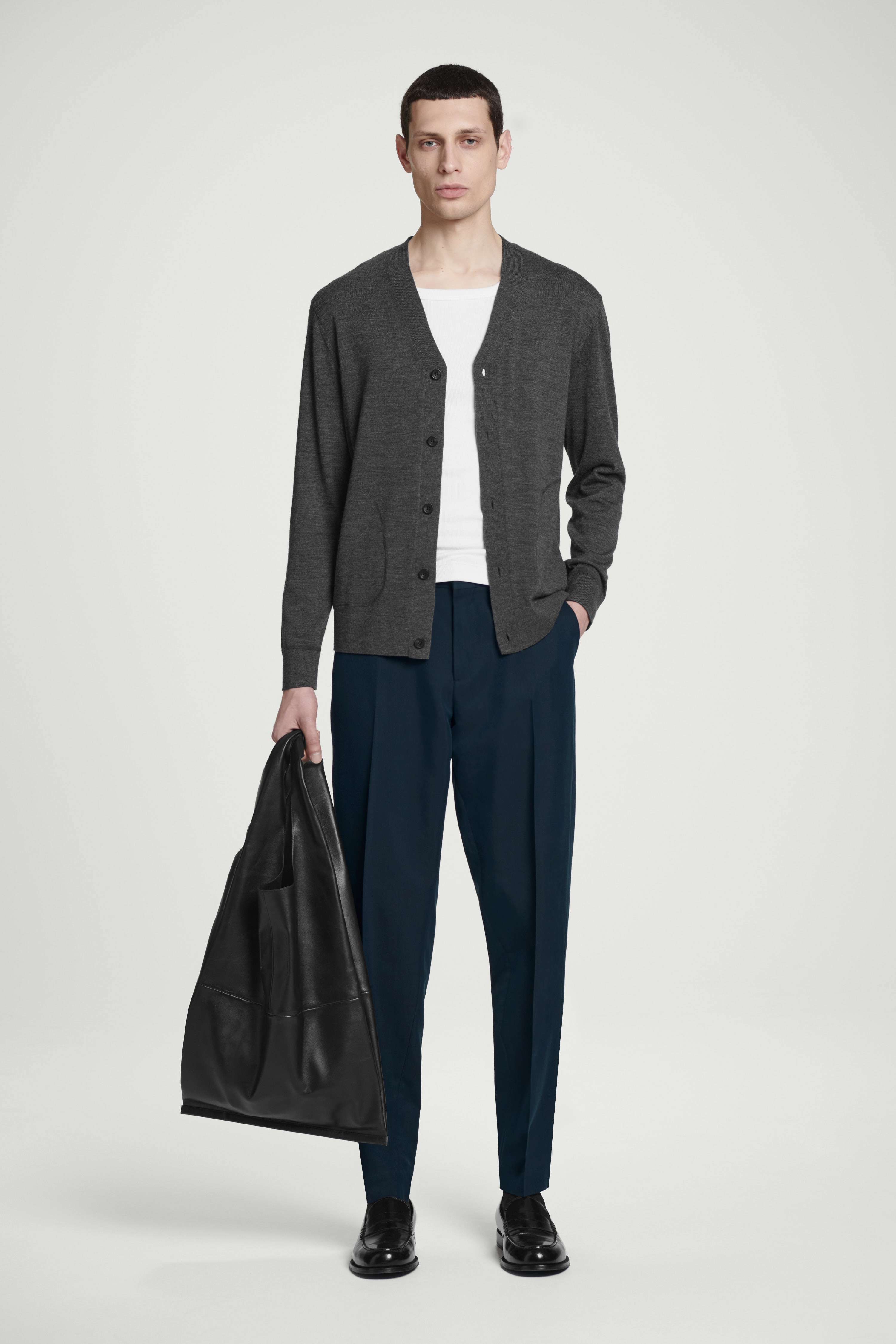 PANTALÓN DE TRAJE STRAIGHT-FIT - AZUL MARINO/VERDE OSCURO