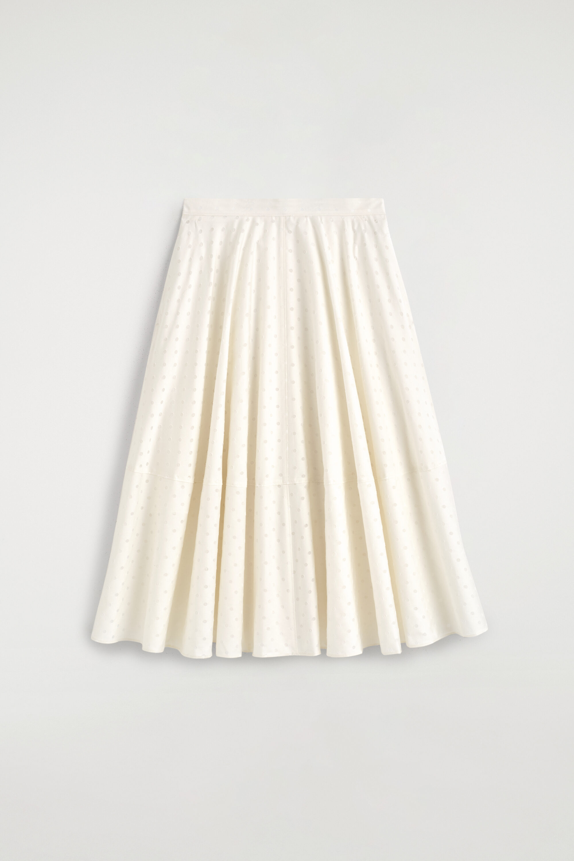 POLKA-DOT JACQUARD COTTON MIDI SKIRT - WHITE / POLKA DOT | COS US