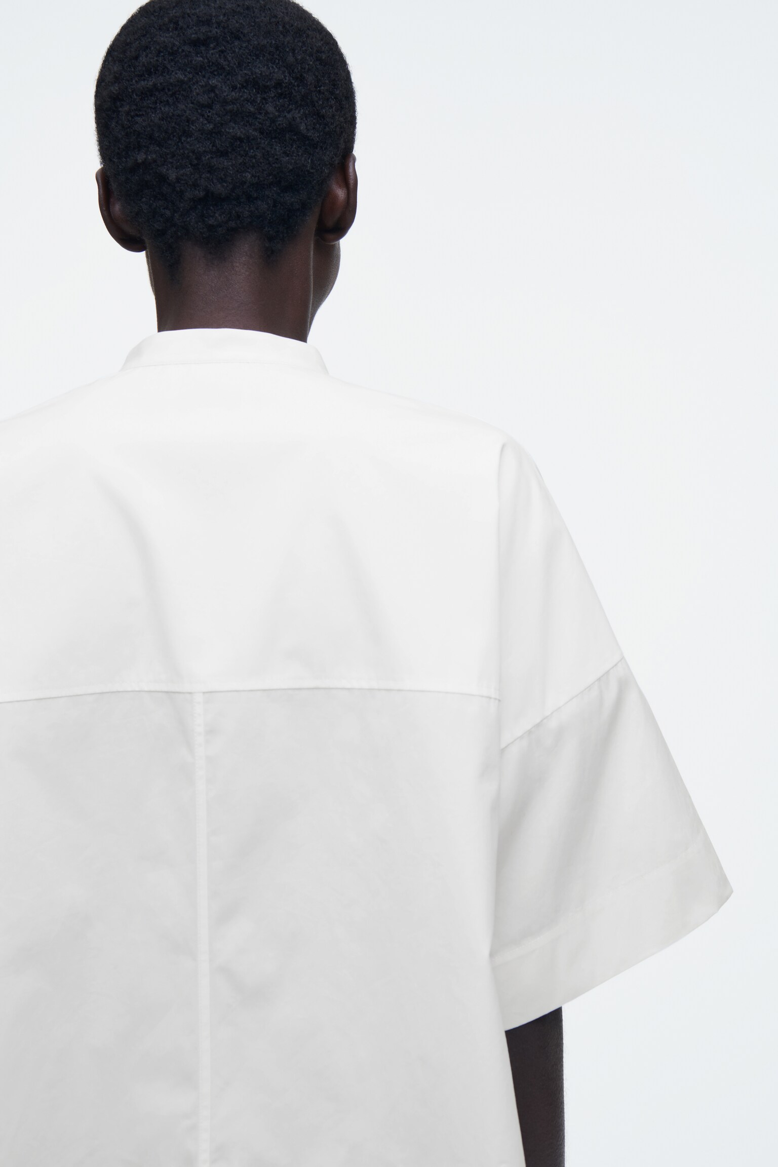 CHEMISE OVERSIZE À OURLET ARRONDI EN COTON - BLANC/VERT - 8